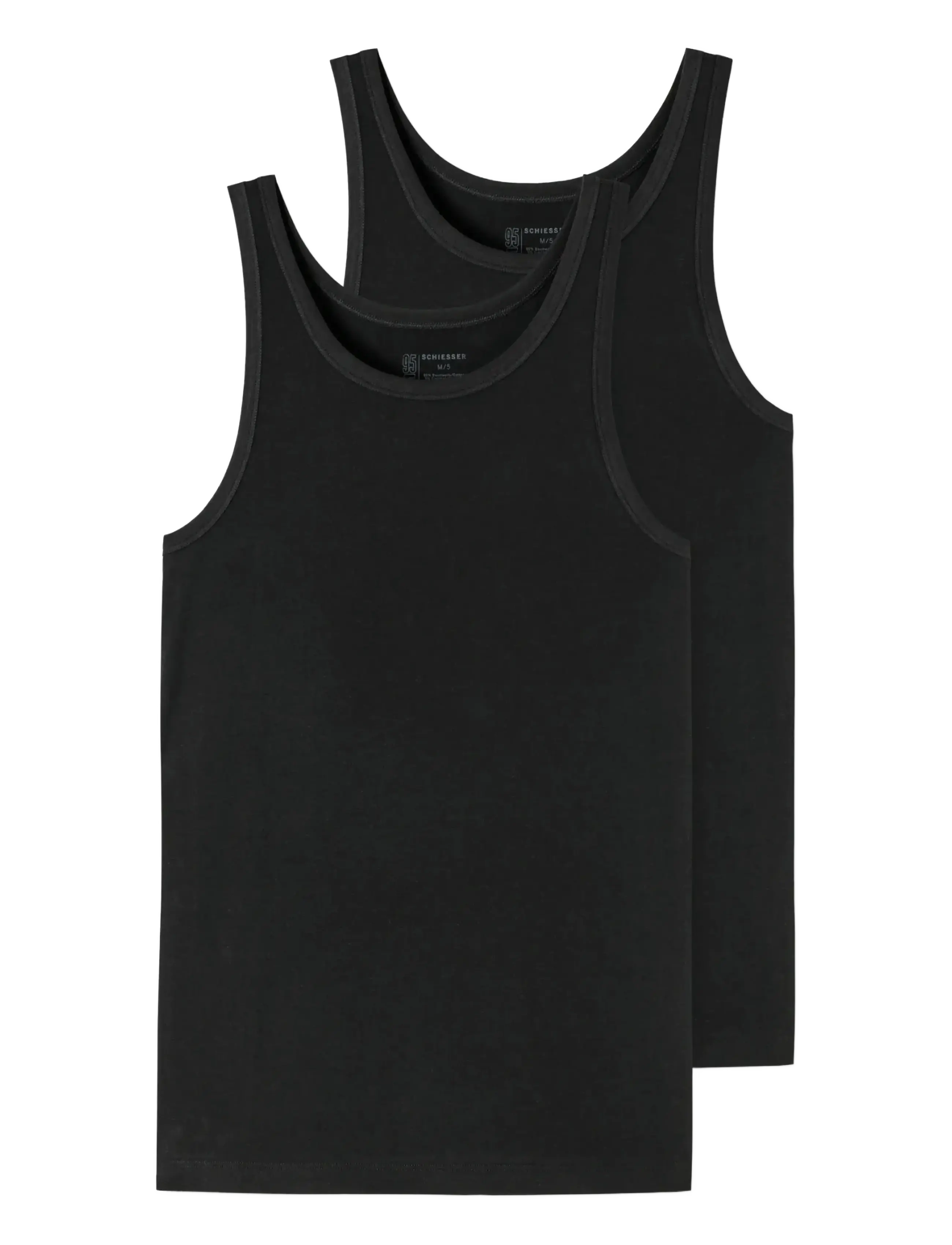 Schiesser Singlet - Tanktops - BLACK / black