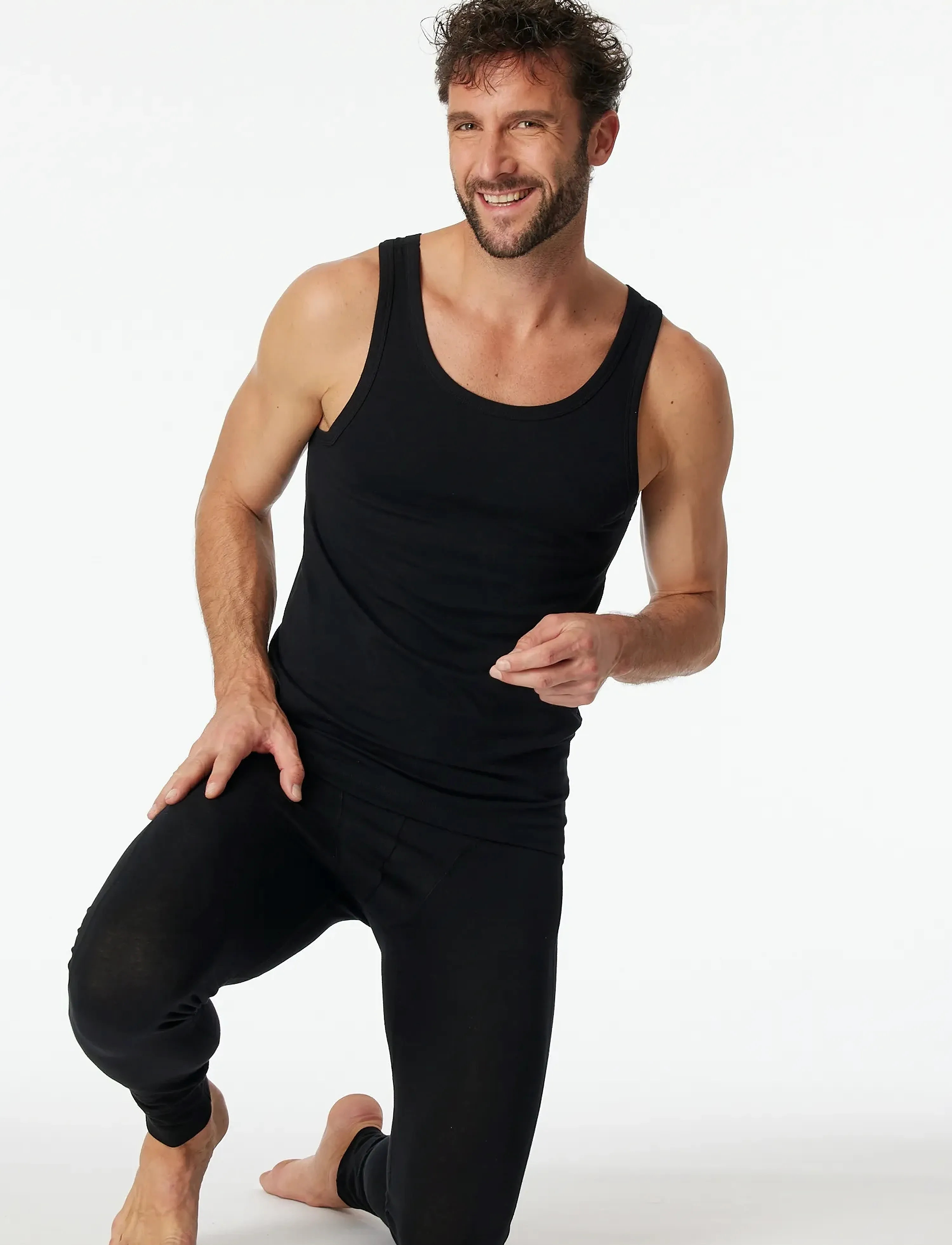 Schiesser Black Westen, 2-Pack – 95/5, S, T-shirts, Schwarz - Sleeveless, Männerswear