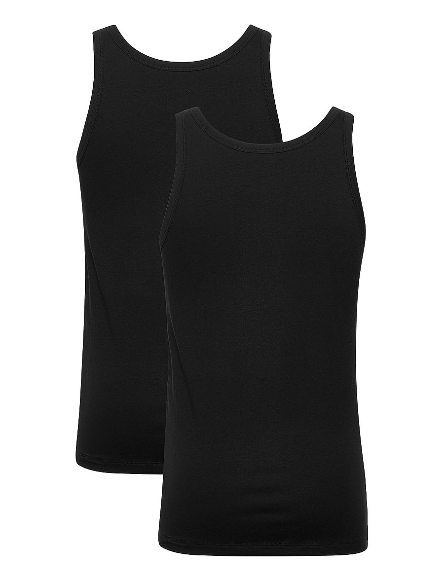 Schiesser - Black Vests, 2-pack – 95/5 - tank tops - black - 4