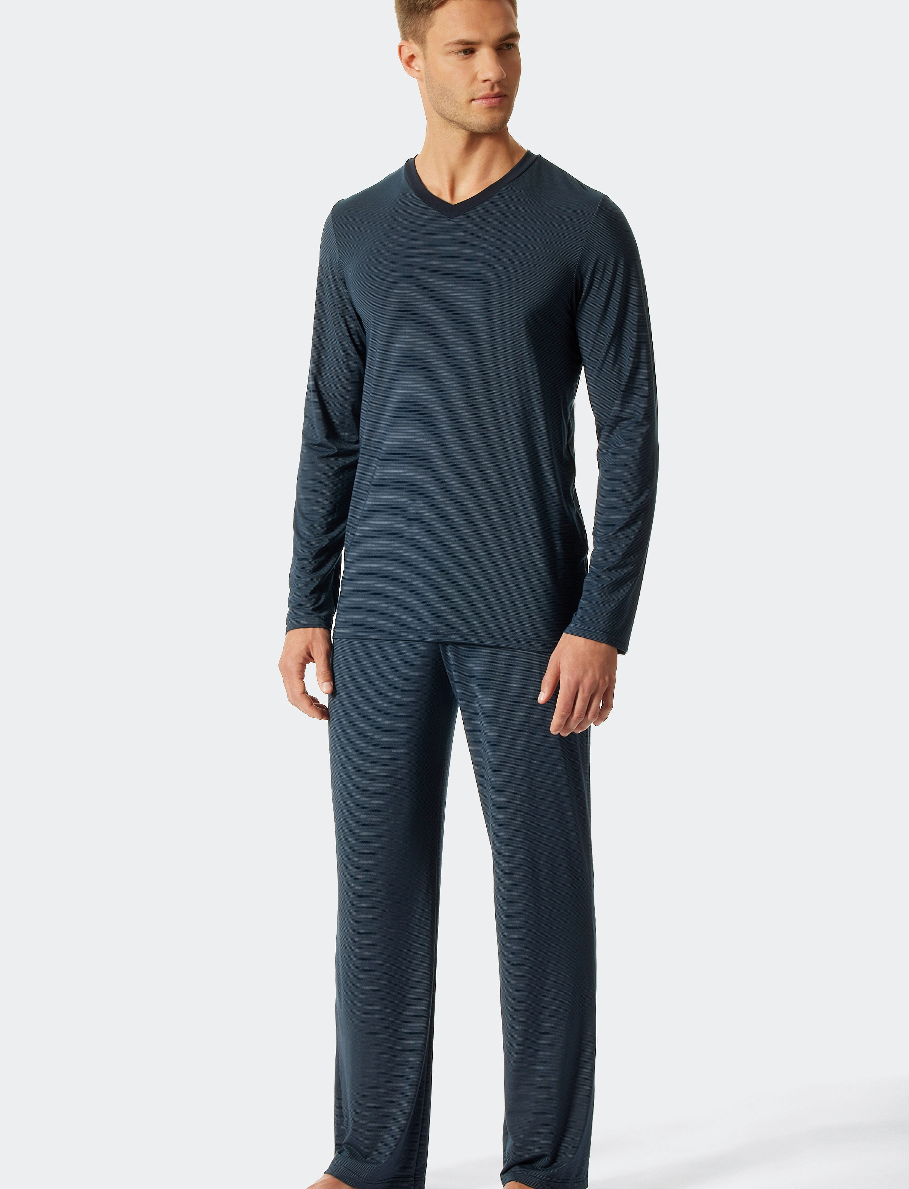 Schiesser - Pyjama Long - dark blue - 4
