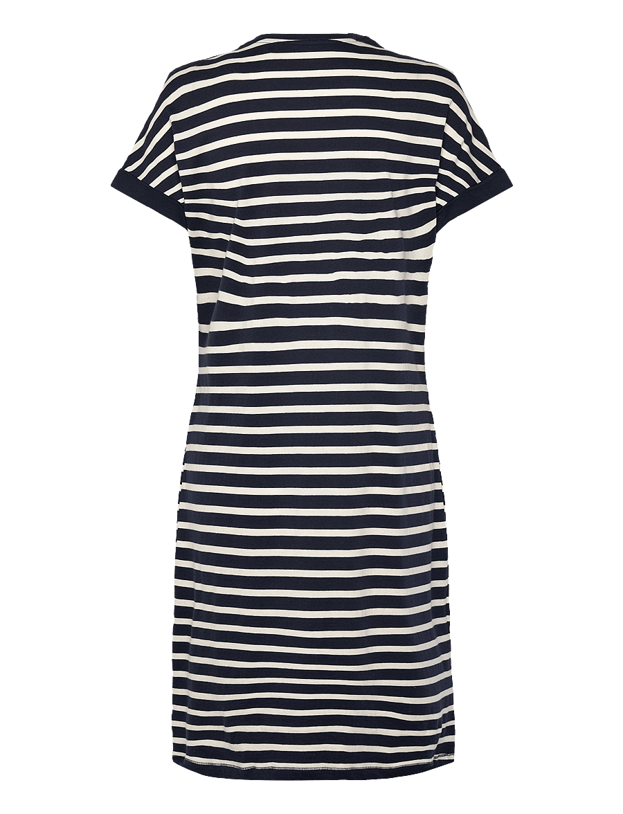 Schiesser - Short-Sleeve Striped Sleep Shirt in Silver-Gray Mottled - Casual Essentials - Öösärgid - nightblue - 2
