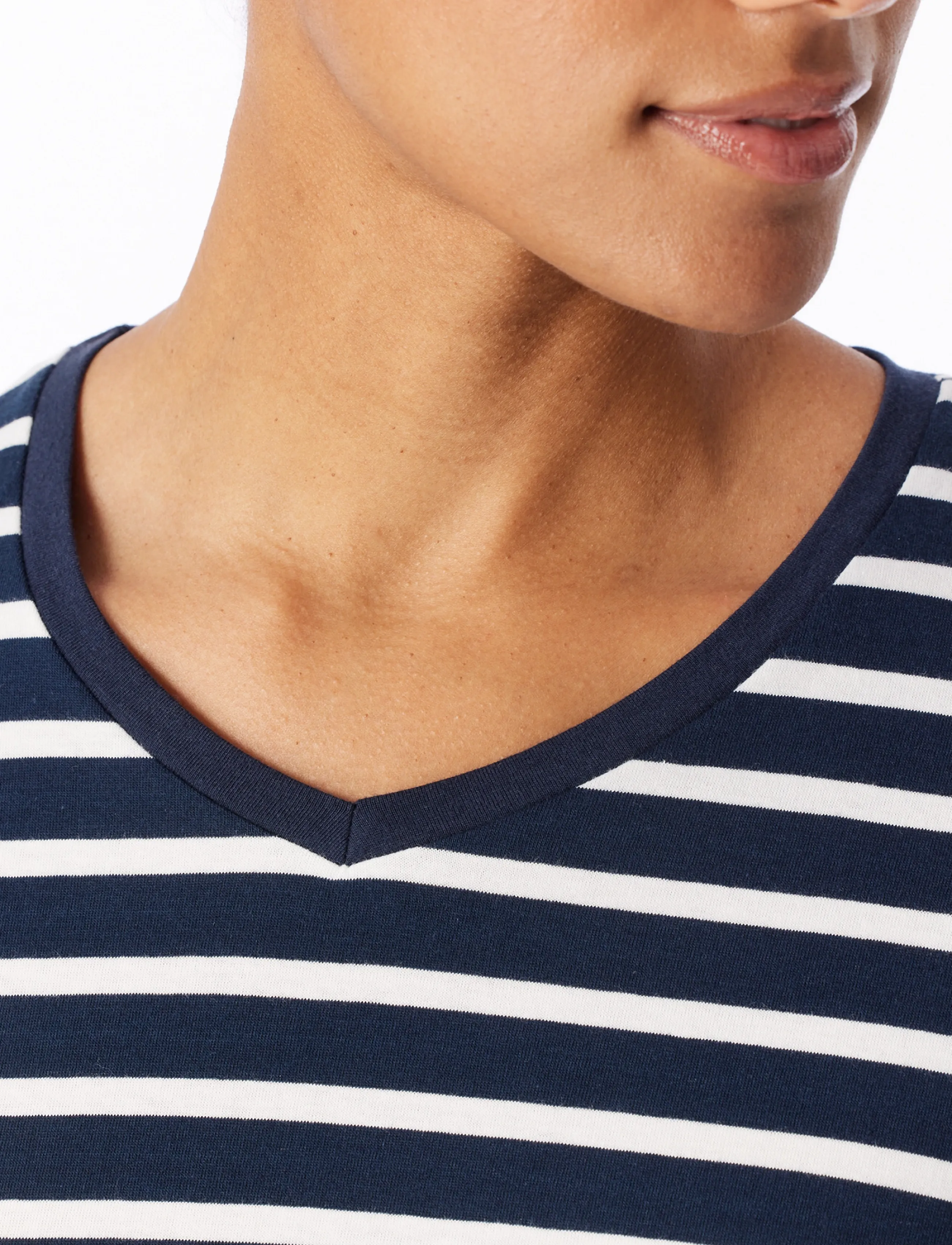 Schiesser - Long-Sleeve Striped Nightshirt, Midnight Blue - Casual Essentials - nachthemden - nightblue - 5