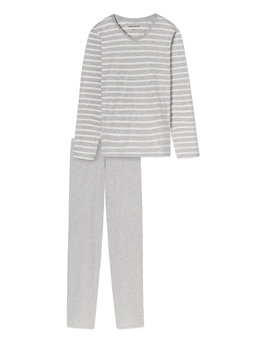 Schiesser - Pyjama Long - pidžaamad - silver grey mel. - 1