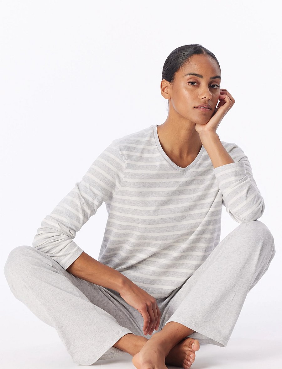Schiesser - Pyjama Long - pidžaamad - silver grey mel. - 0