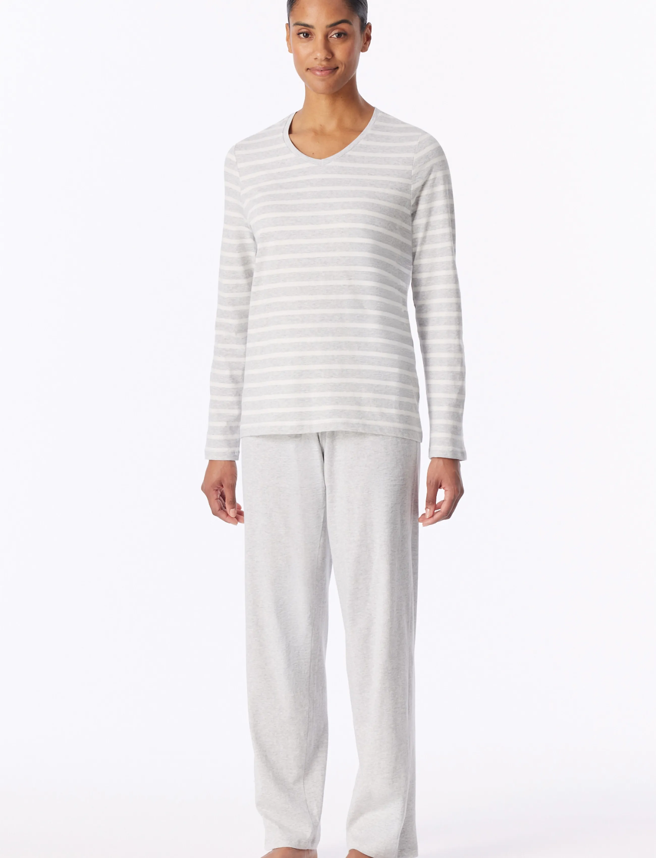 Schiesser - Long Pyjamas, Midnight Blue - Casual Essentials - pyjamas - silver grey mel. - 4