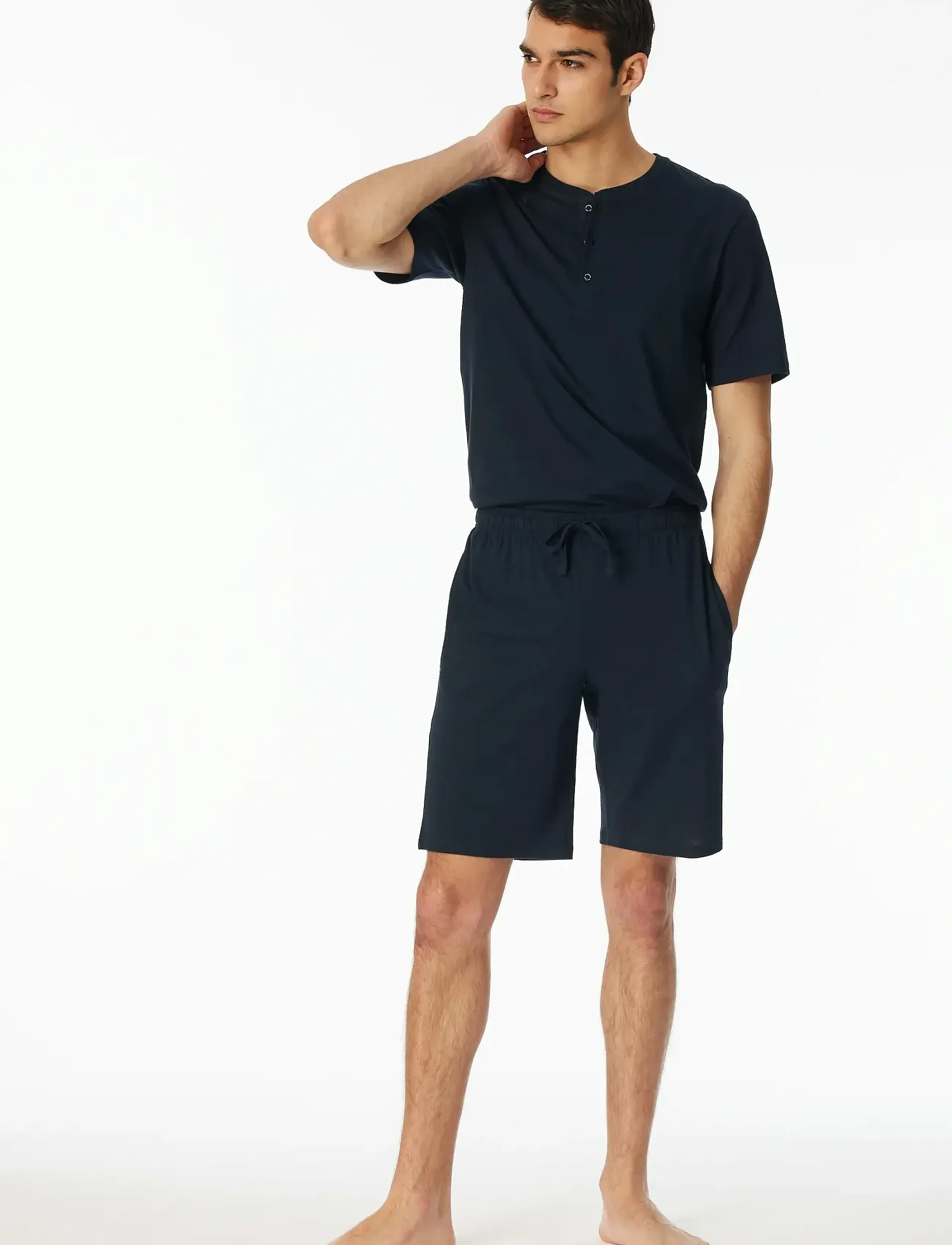 Schiesser Short Pants, Midnight Blue Striped Mix+ Relax, Mænd, Nålestribede Shorts, Navy, Str: XXXL