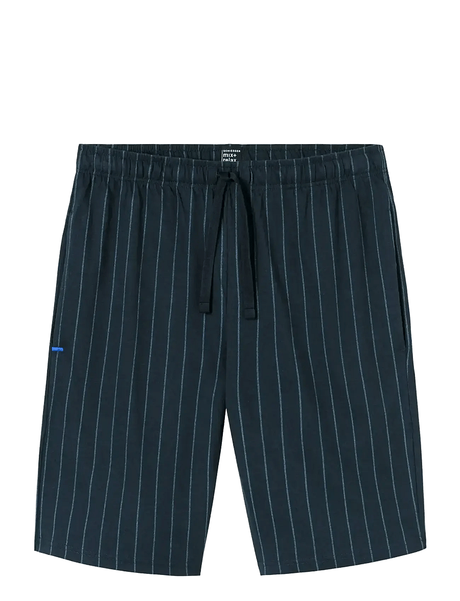 Schiesser - Short pants, midnight blue striped - Mix+ Relax - casual shorts - nightblue - 1