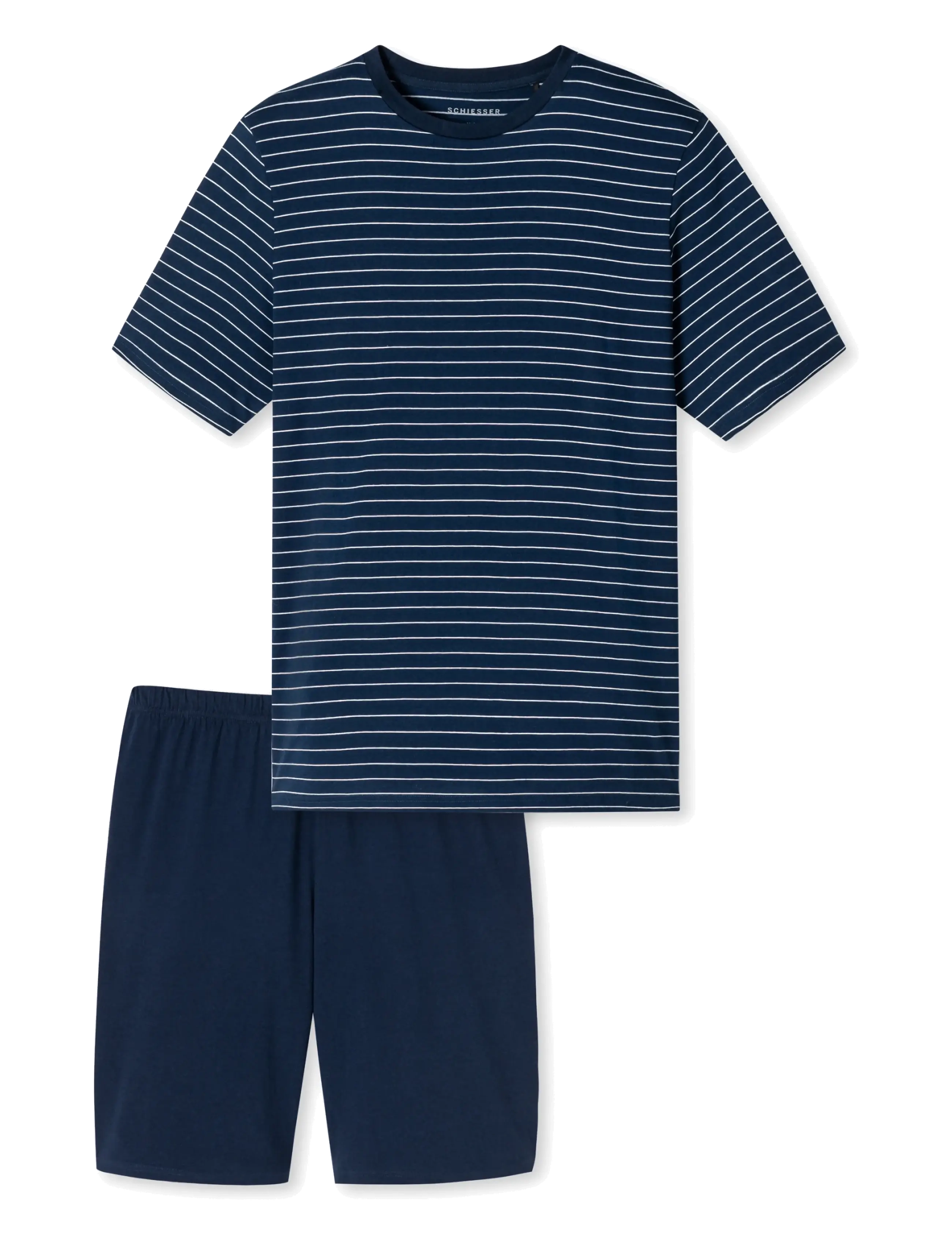 Schiesser Admiral Striped Short Pyjamas - Casual Essentials - Schiesser - ADMIRAL / navy