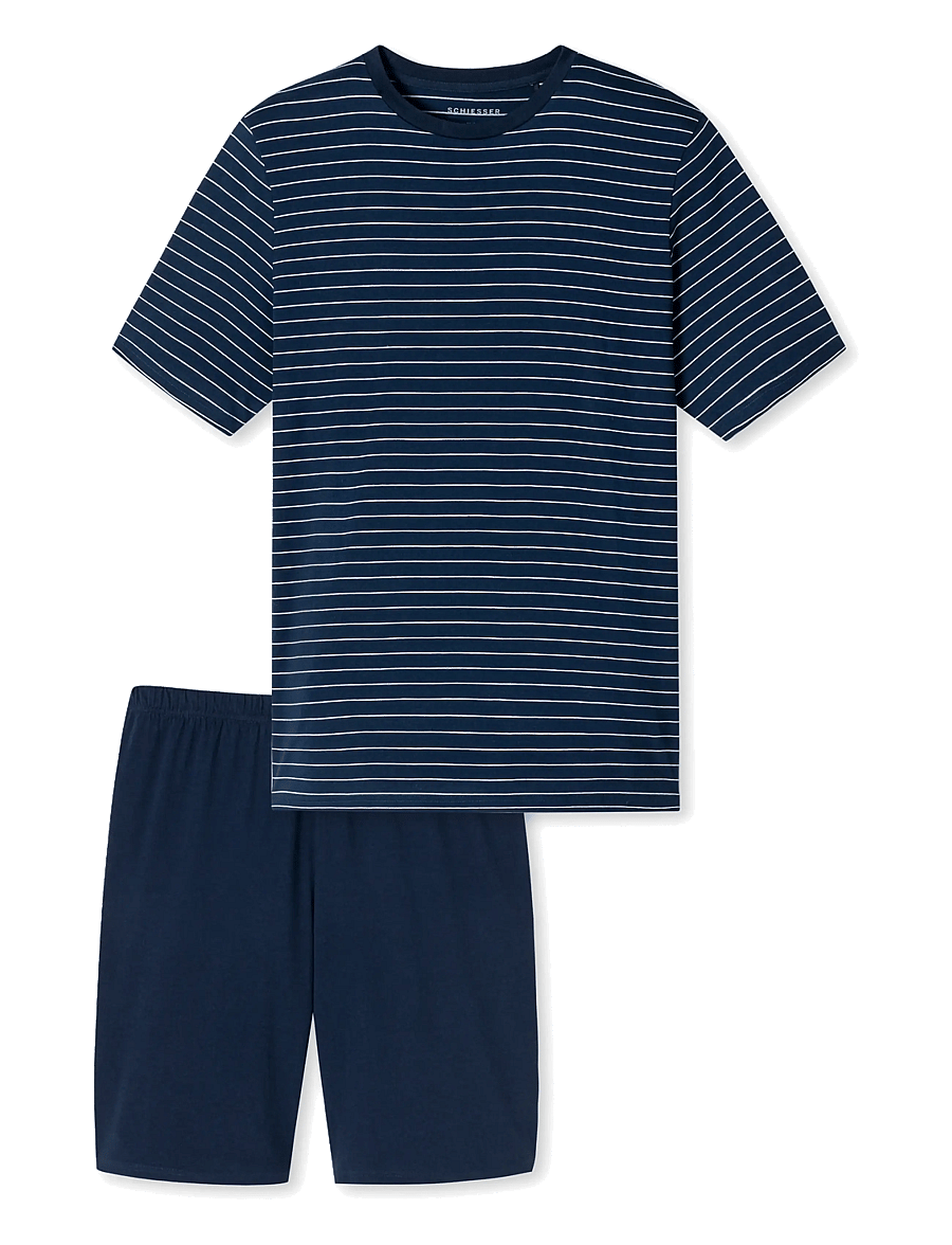 Schiesser - Admiral Striped Short Pyjamas - Casual Essentials - pyjamasset - admiral - 1