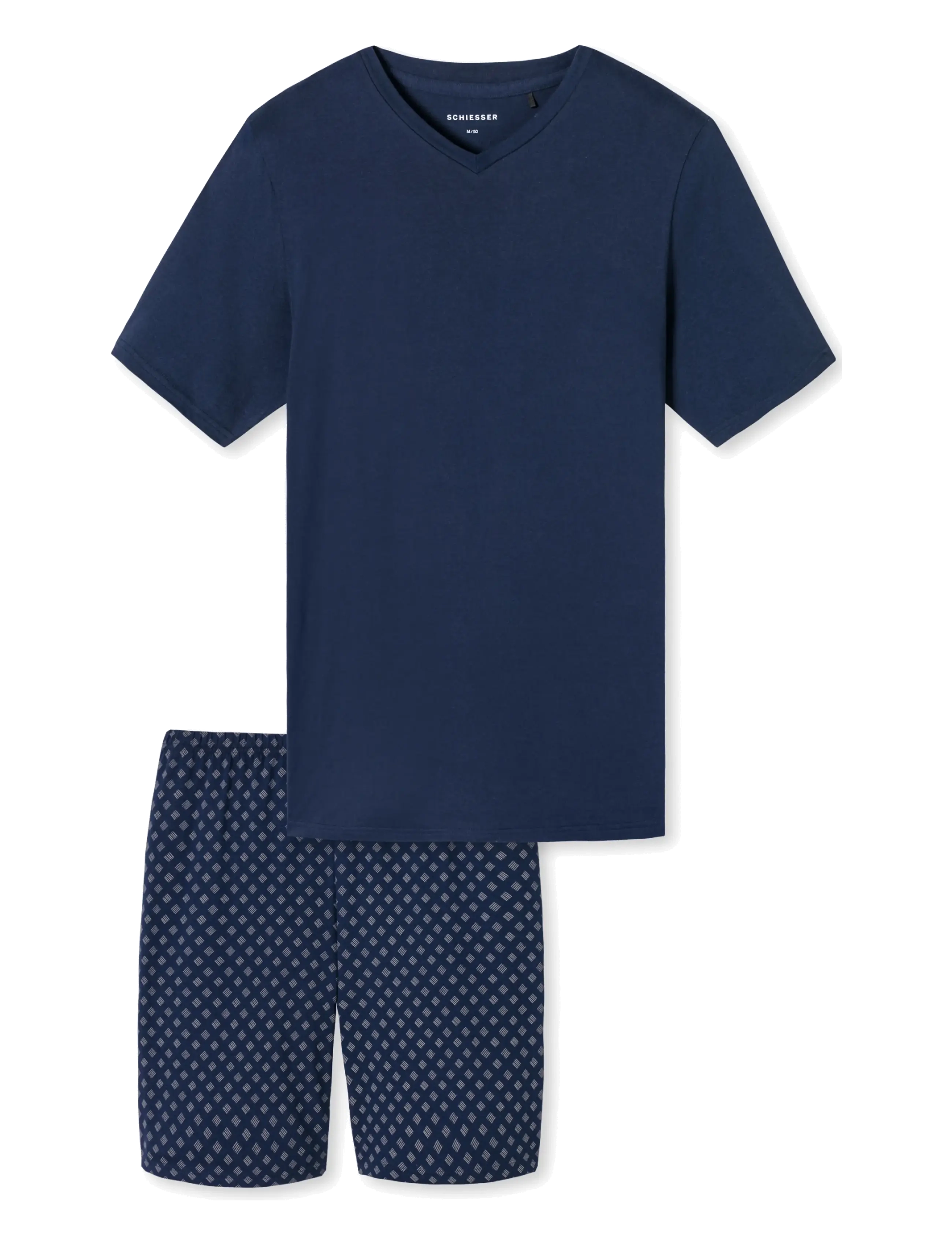 Schiesser Admiral Short Pyjamas with V-Neck - Casual Essentials - Schiesser - ADMIRAL / navy