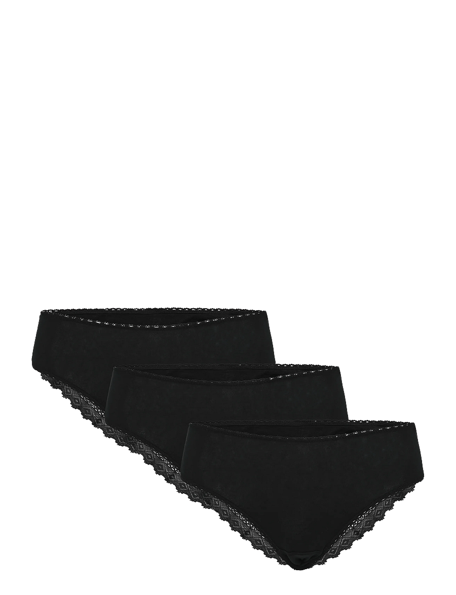 Schiesser - Brazilian 3-pack black lace - Modern multipacks - brazilian trosor - black - 1