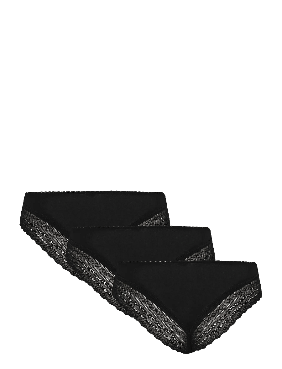 Schiesser - Brazilian 3-pack black lace - Modern multipacks - brazilian trosor - black - 2