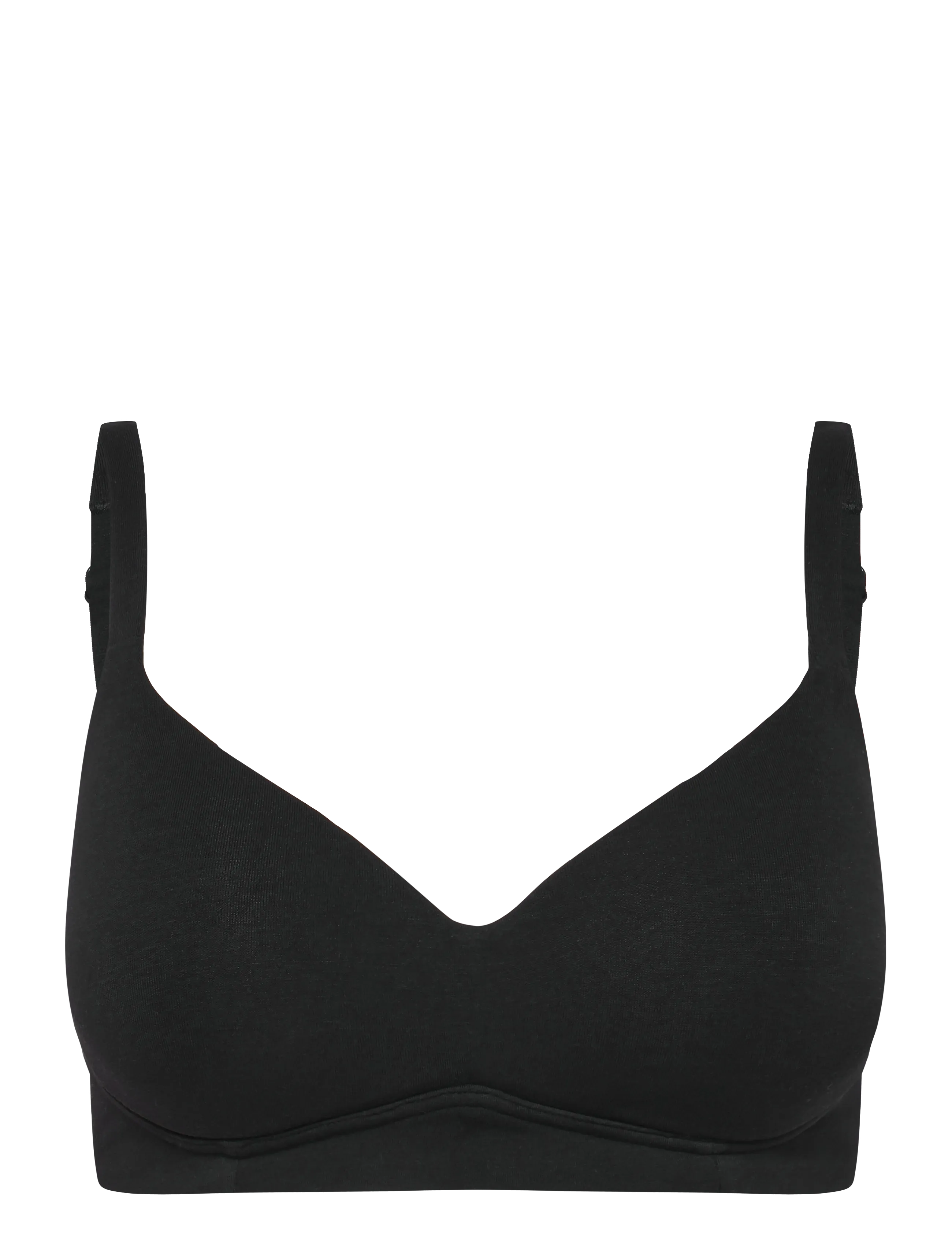 Schiesser Off-White Soft Bra with Cups - Unique Cotton - BH'er - BLACK / black