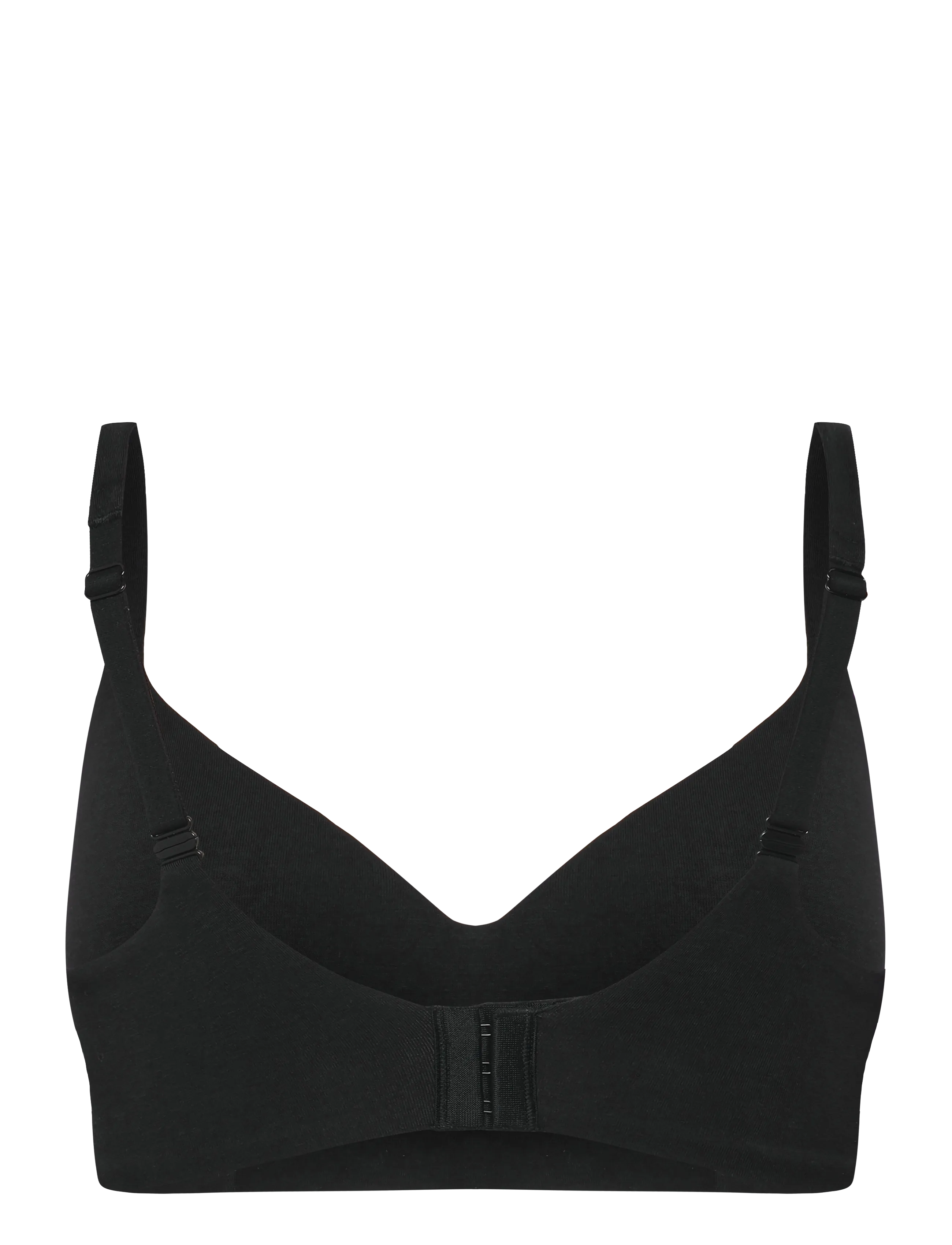 Schiesser - Off-White Soft Bra with Cups - Unique Cotton - t-shirt bh'er - black - 2