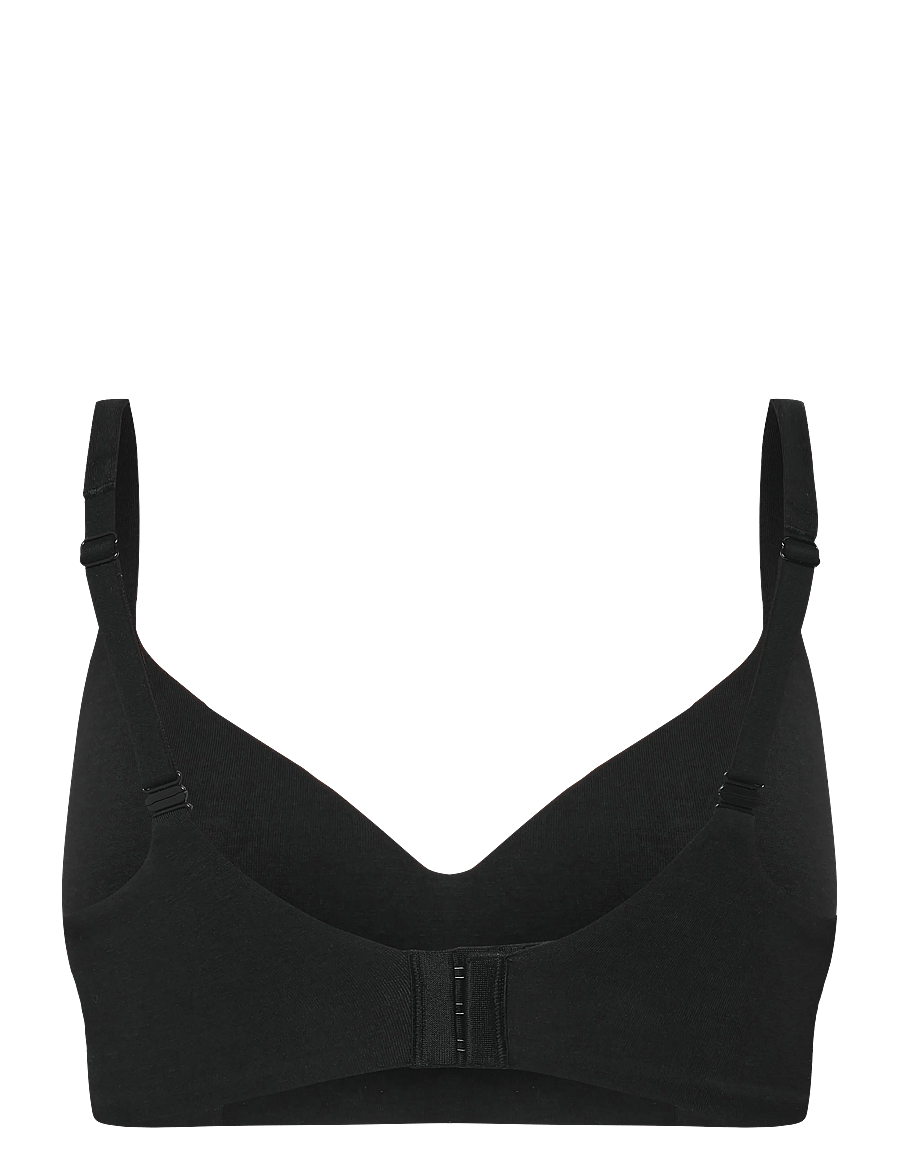 Schiesser - Off-White Soft Bra with Cups - Unique Cotton - t-shirt bh'er - black - 2