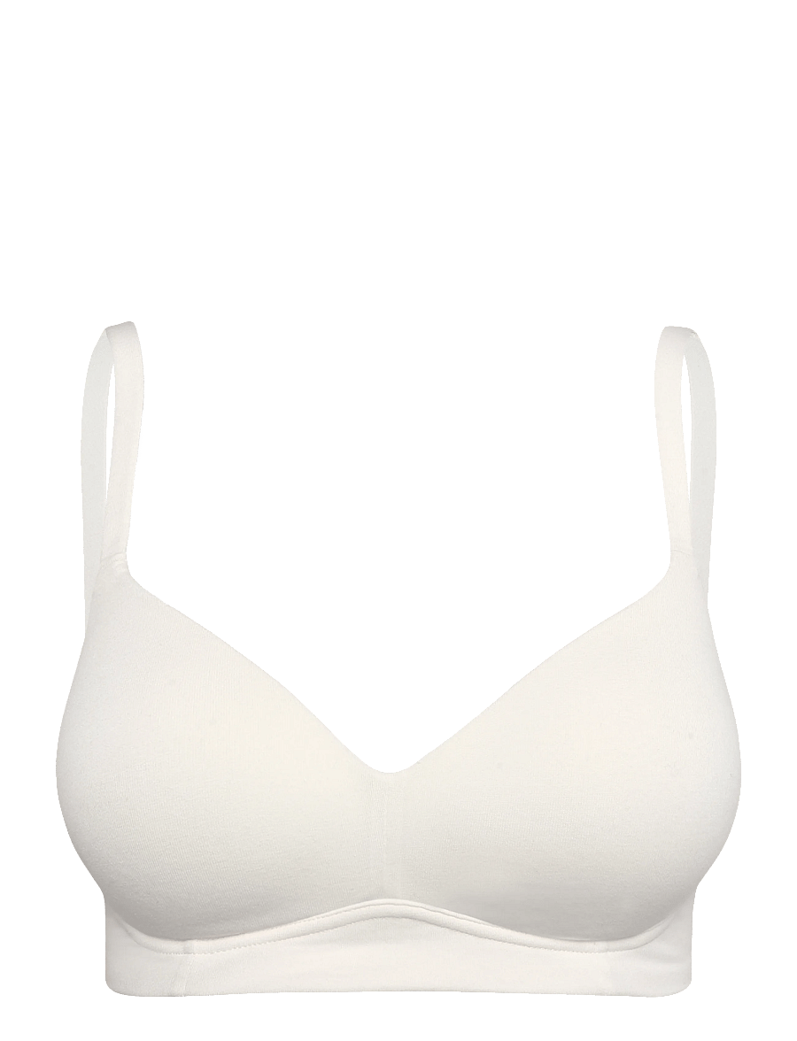 Schiesser - Off-White Soft Bra with Cups - Unique Cotton - t-shirt bh'er - off-white - 1