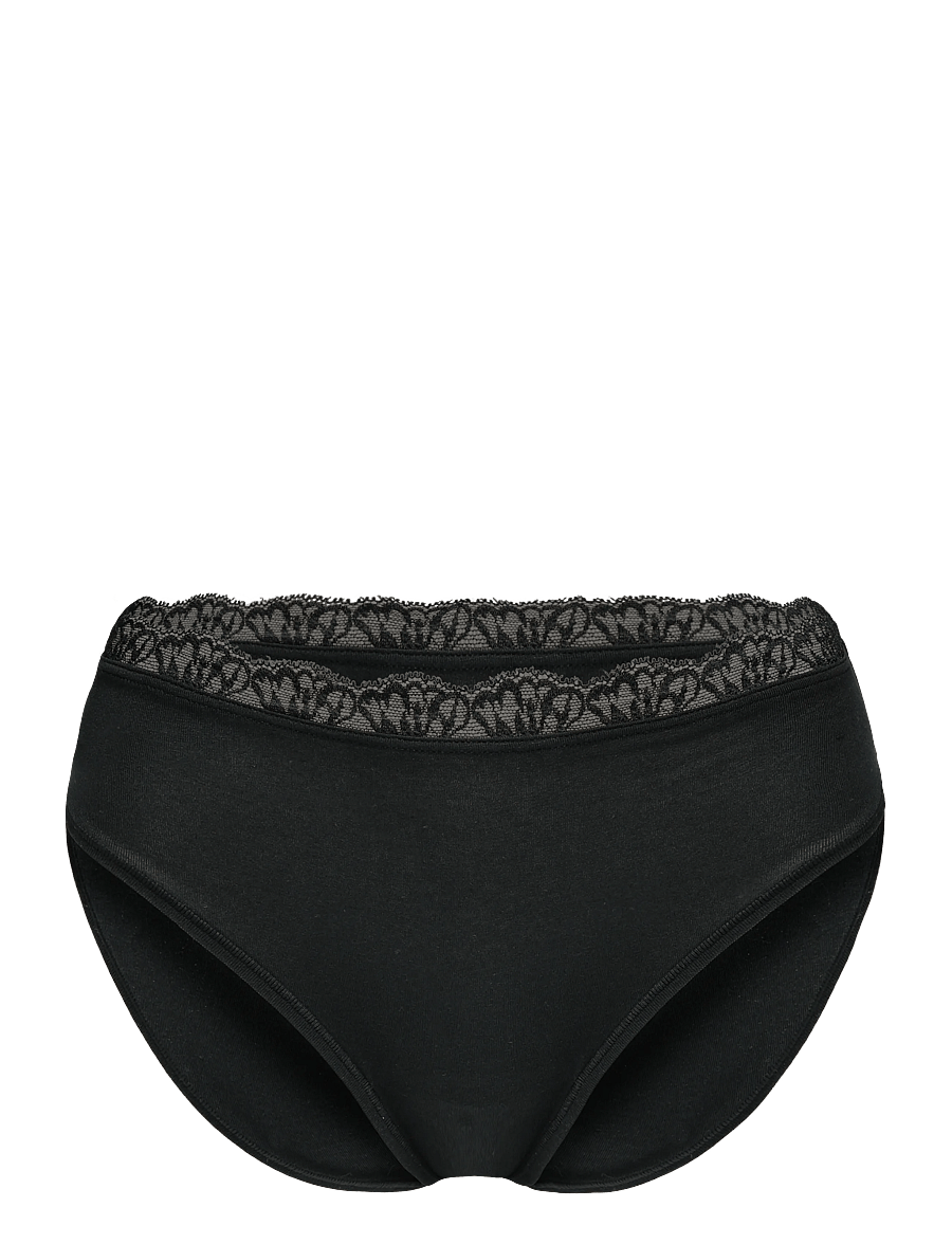 Schiesser - Off-White Lace Rio Briefs - Unique Cotton - alltags-style - black - 1