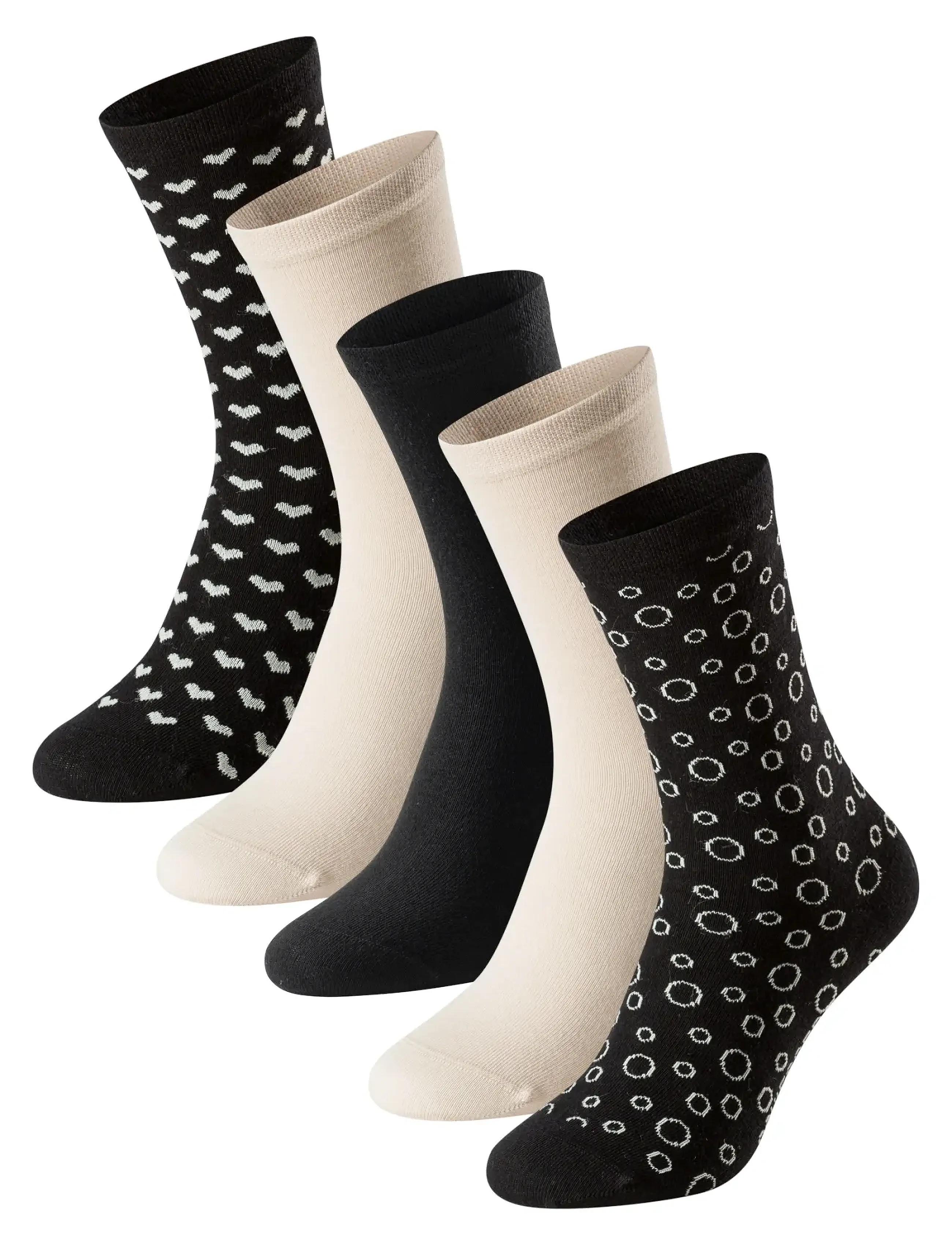 Schiesser Women's Socks, 5-Pack, Multi-Colored - Bluebird, 35-38, Multi/patterned, Sokker > Almindelige Sokker, Dame