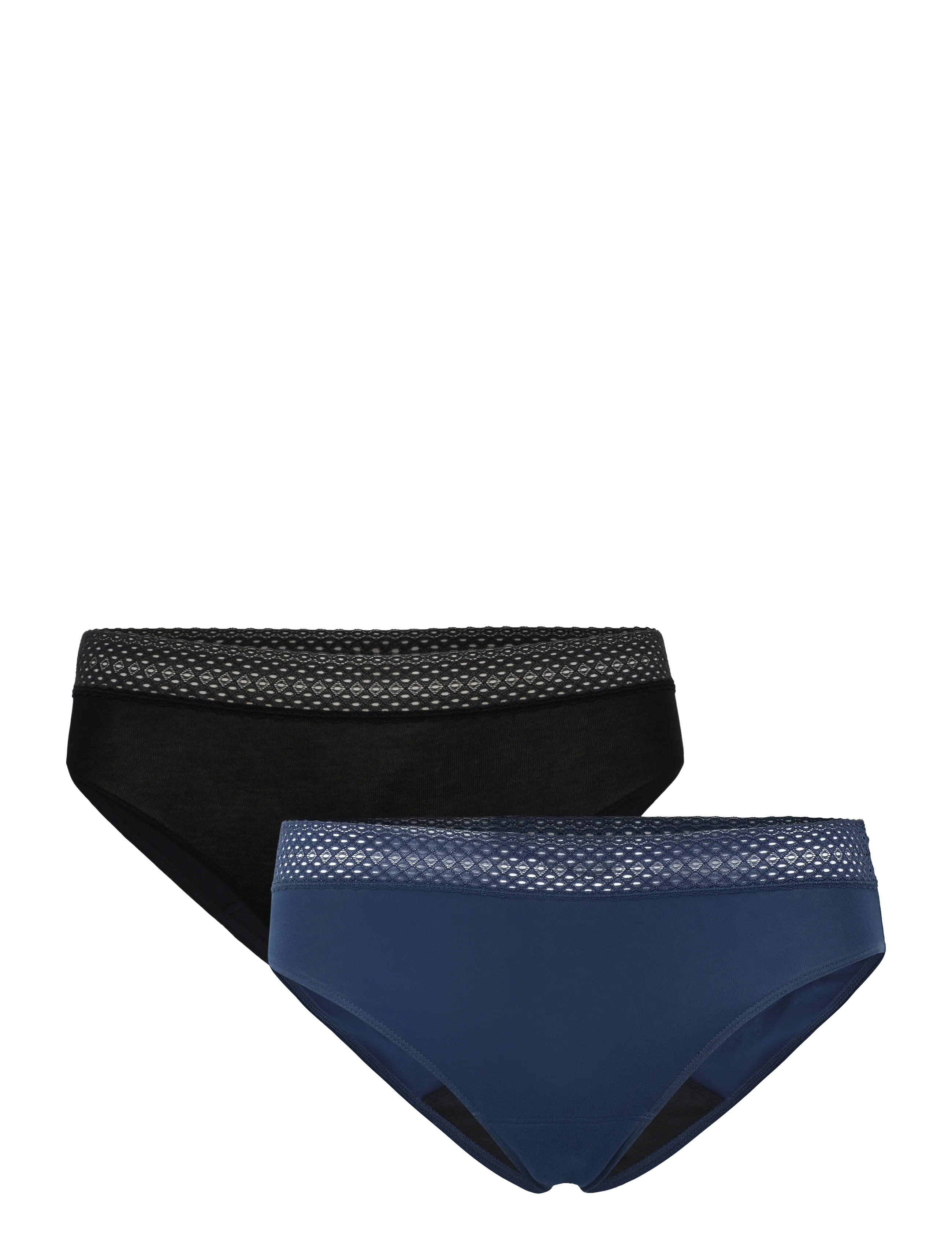 Schiesser Rio Period Panties, 2-pack, lace, black/dark blue - SCHIESSER Care - Underkläder - ASSORTED 2 / multi