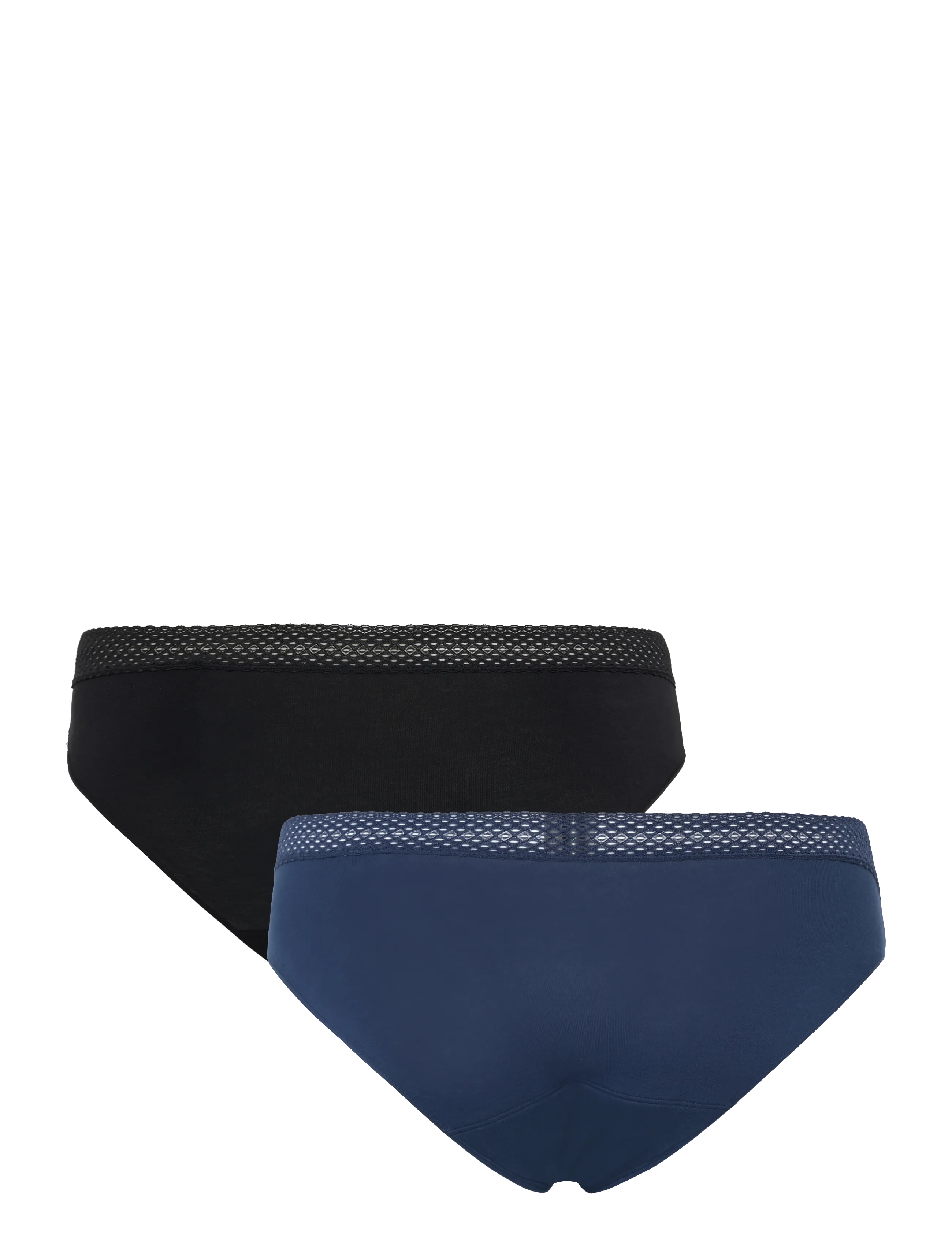 Schiesser - Rio Period Panties, 2-pack, lace, black/dark blue - SCHIESSER Care - menstruations- og barselstrusser - assorted 2 - 2