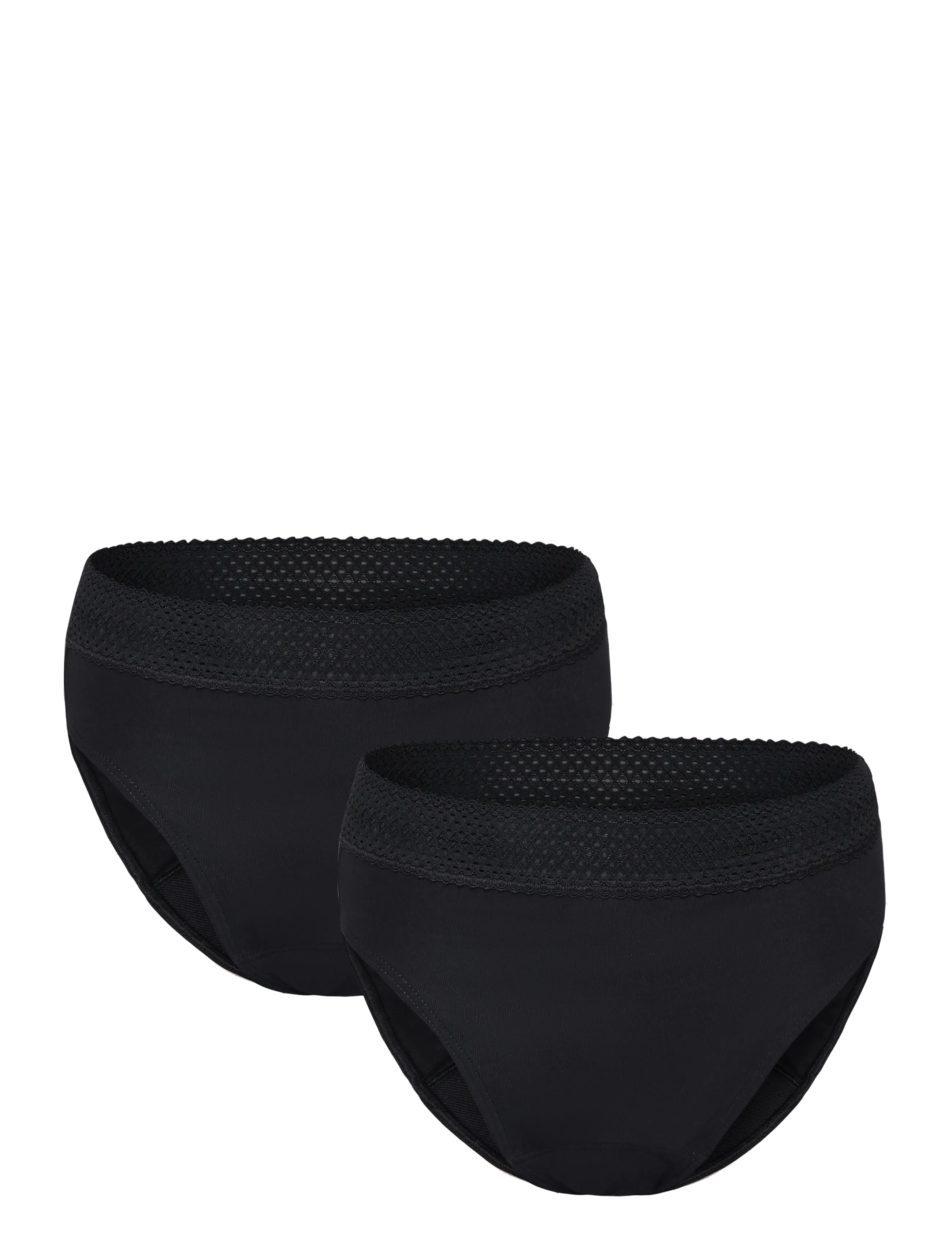 Schiesser Rio Period Panties, 2-pack, lace, black/dark blue - SCHIESSER Care - Menstruatsiooni aluspüksid - BLACK / black