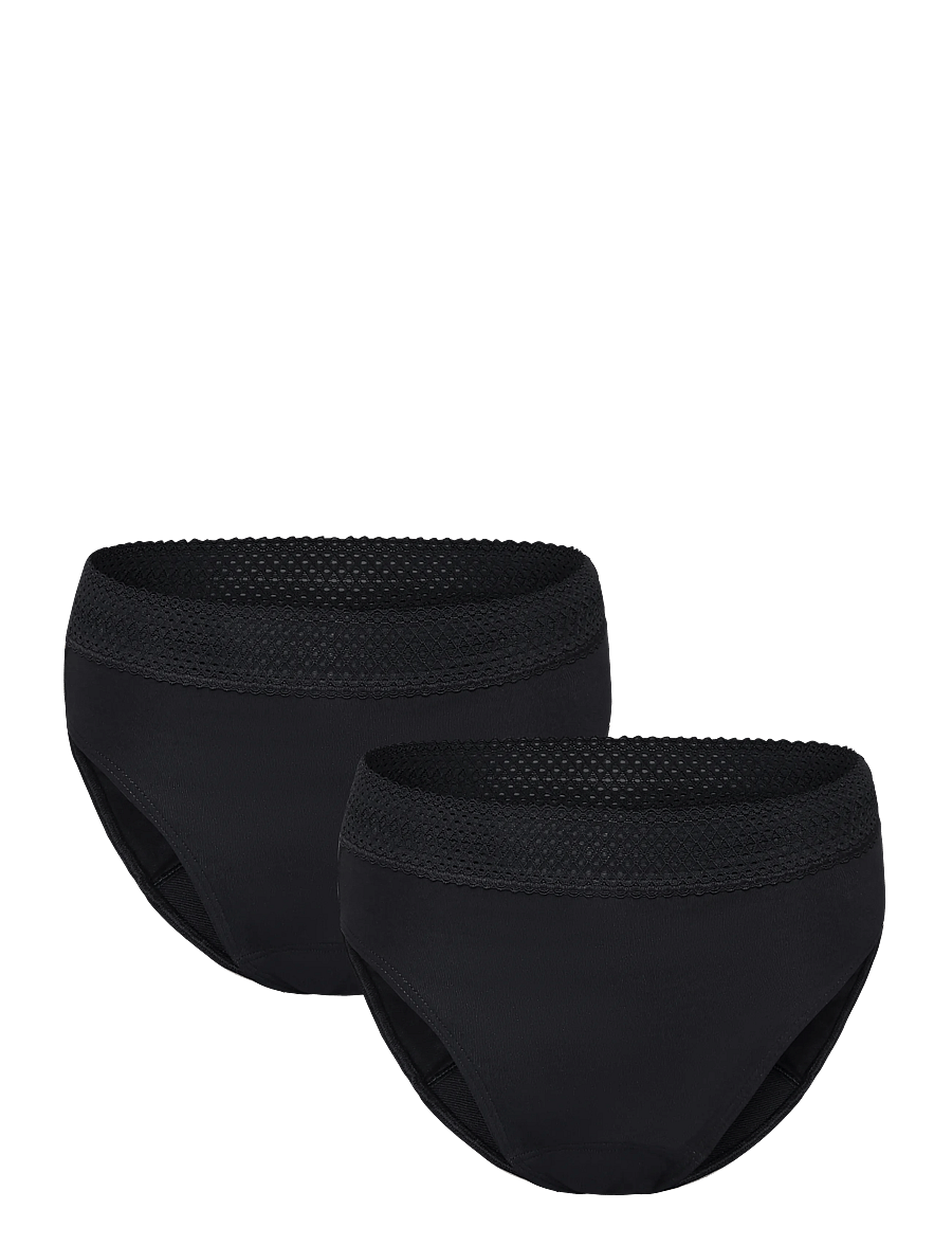 Schiesser - Rio Period Panties, 2-pack, lace, black/dark blue - SCHIESSER Care - menstruatsiooni aluspüksid - black - 1