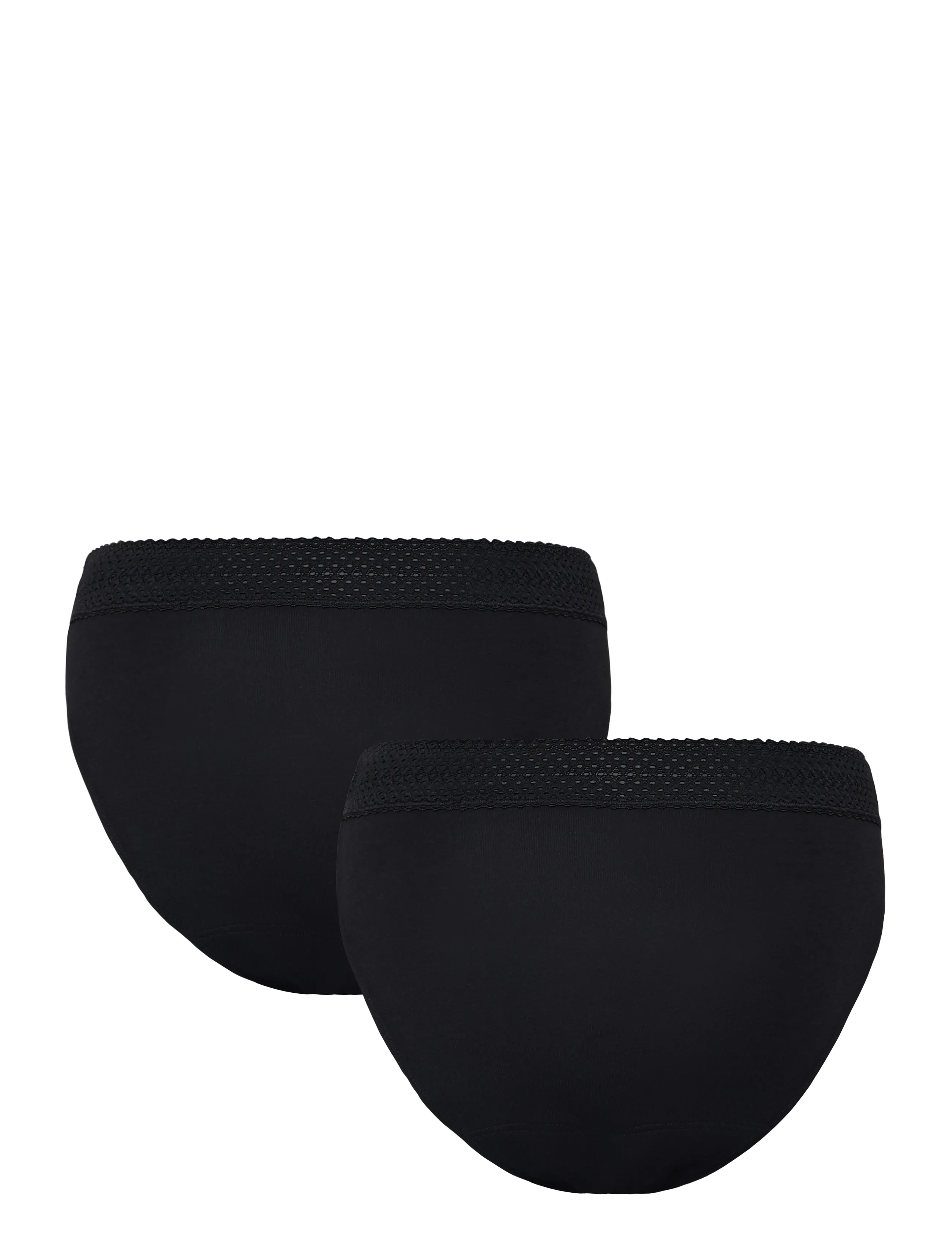 Schiesser - Rio Period Panties, 2-pack, lace, black/dark blue - SCHIESSER Care - period & postpartum panties - black - 2