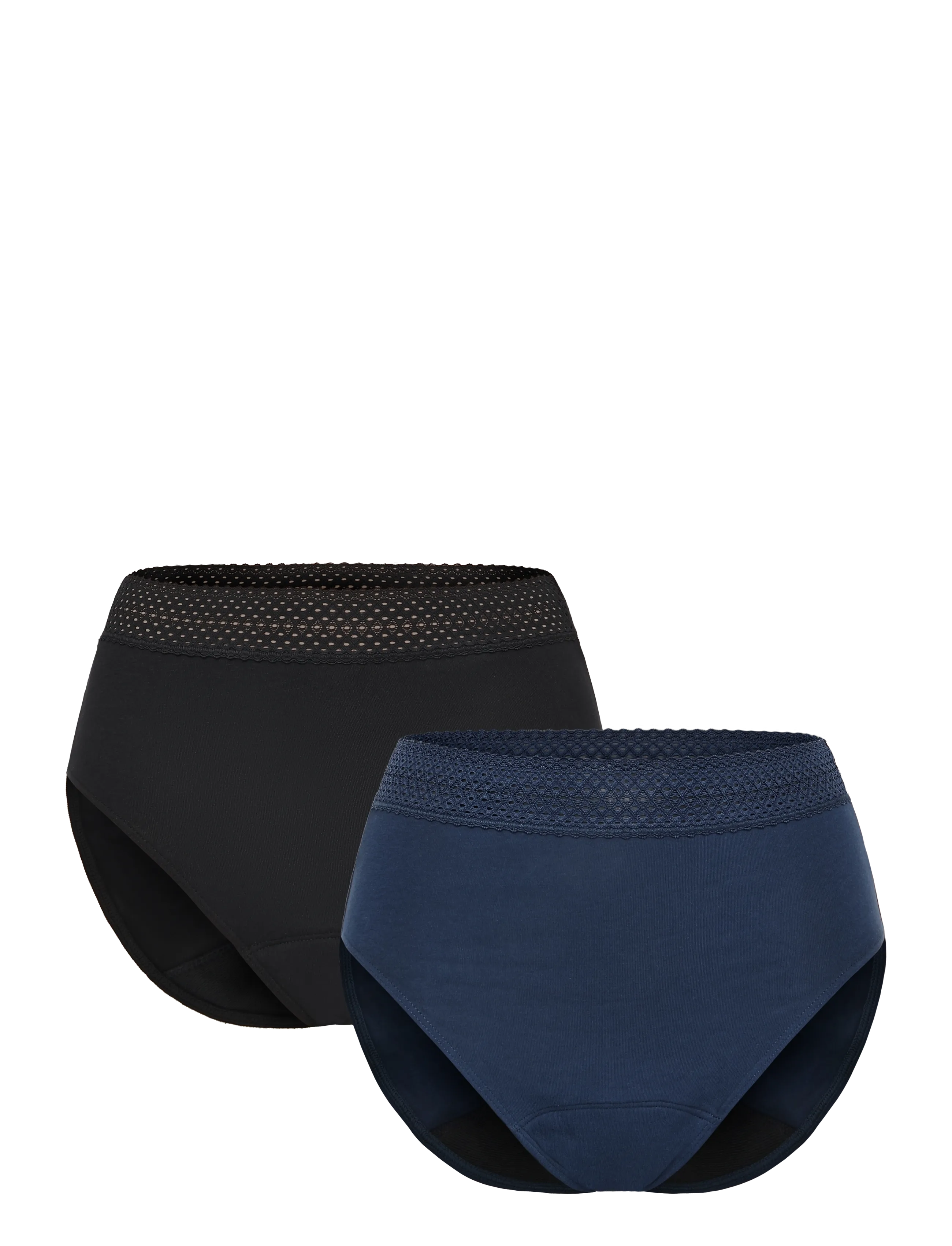 Schiesser - Retro Period Panties, 2-pack, lace, black/dark blue - SCHIESSER Care - menstruatsiooni aluspüksid - assorted 2 - 1