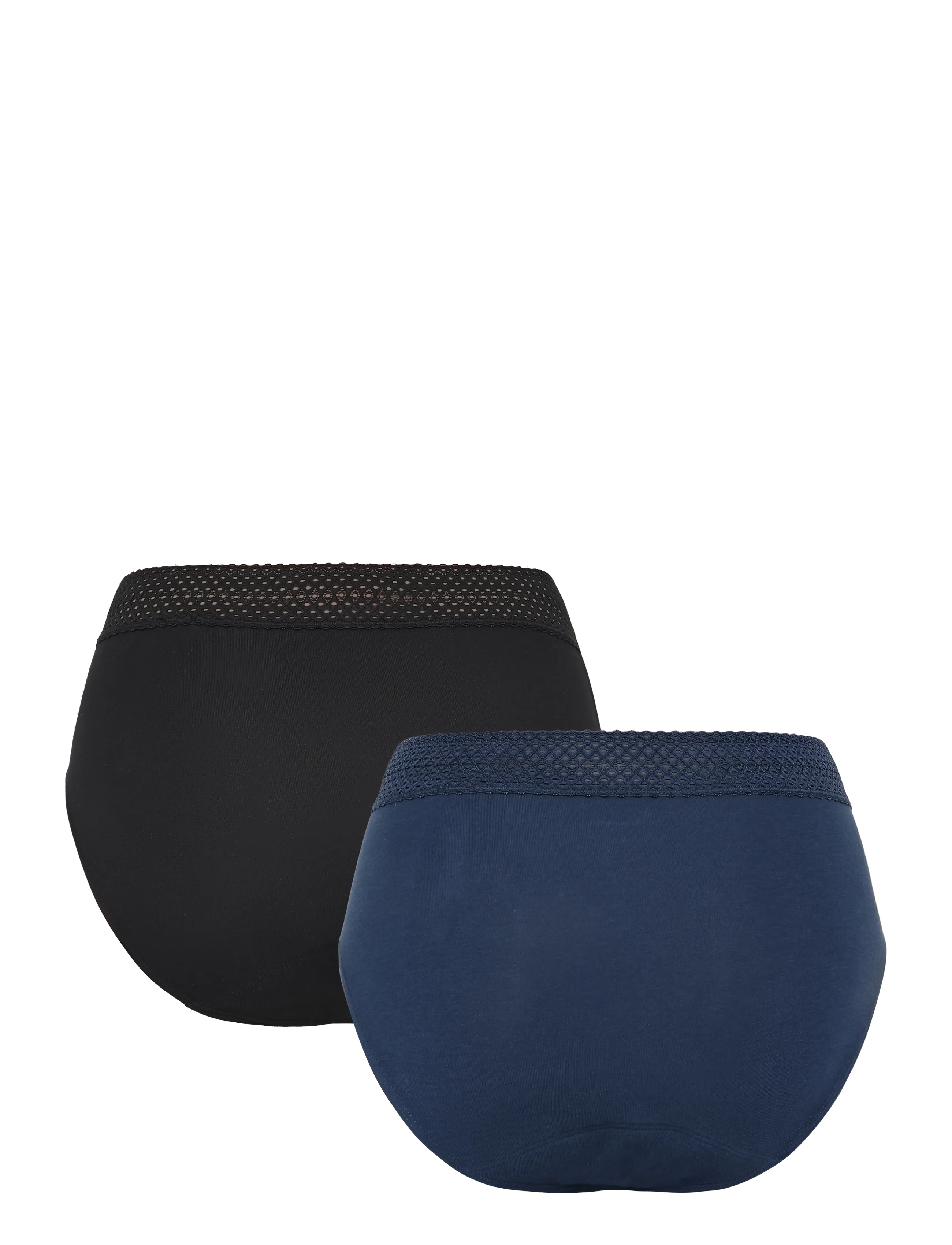Schiesser - Retro Period Panties, 2-pack, lace, black/dark blue - SCHIESSER Care - menstruatsiooni aluspüksid - assorted 2 - 2