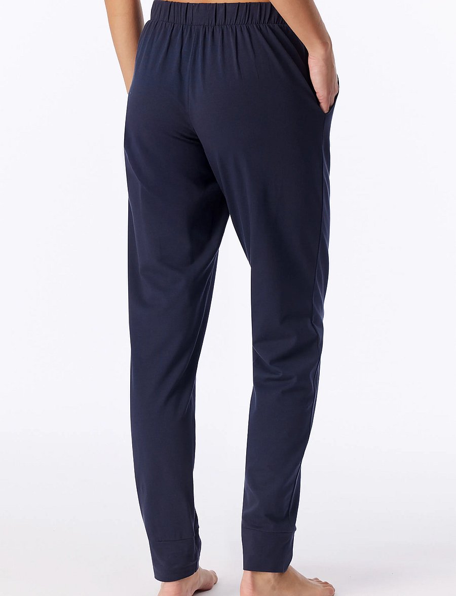 Schiesser - Long Pants with Cuffs, Deep Blue - Mix+ Relax - pyjamahosen - deep blue - 3