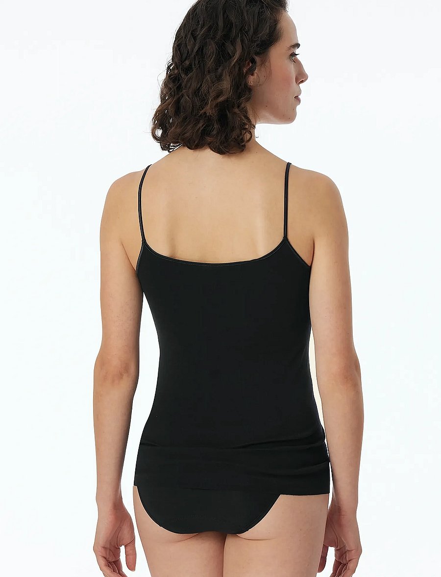 Schiesser - Spaghetti Top - oberteile - black - 3
