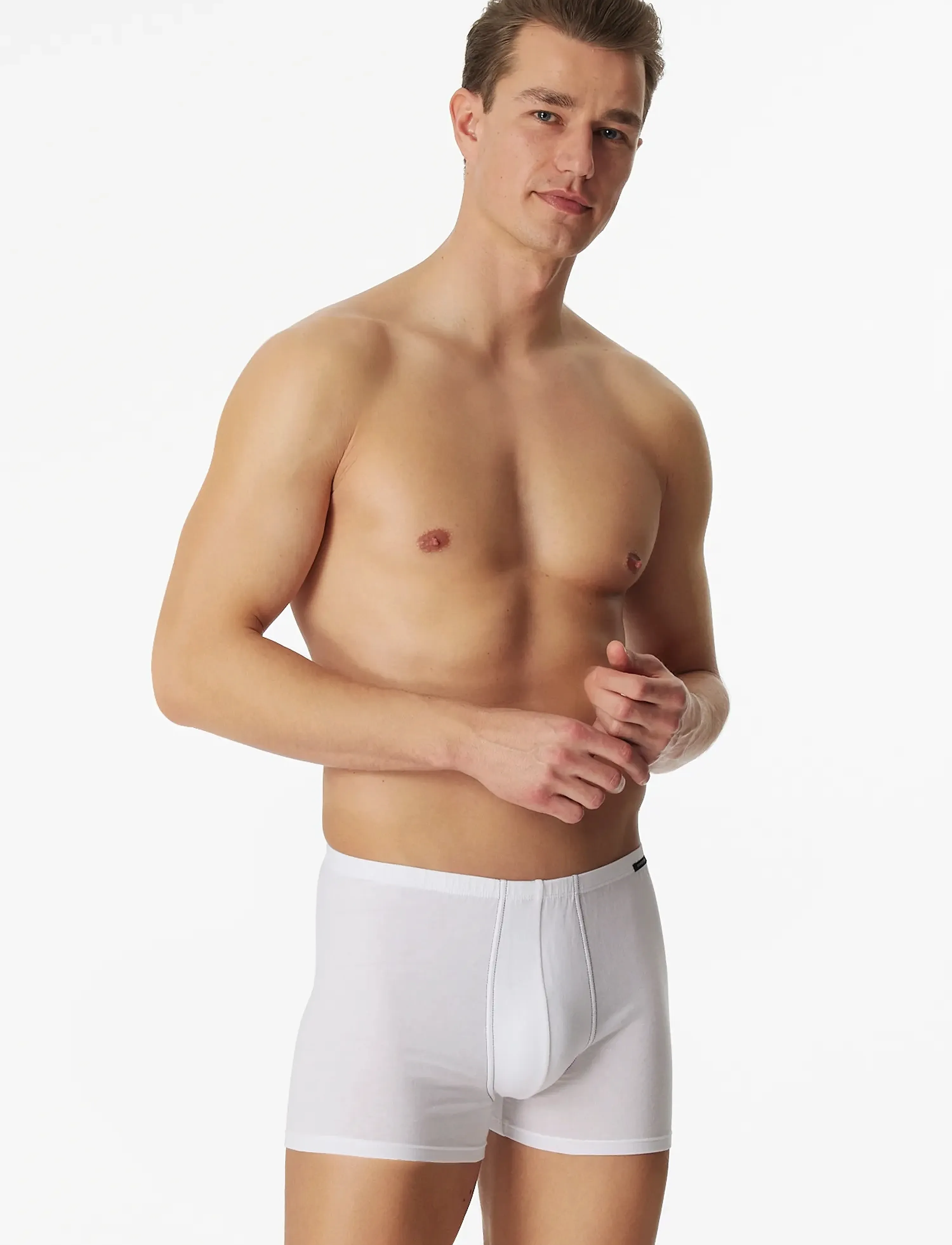 Schiesser Black Shorts, 2-Pack Essentials, M, Underwear, Weiß - Boxers, Männerswear