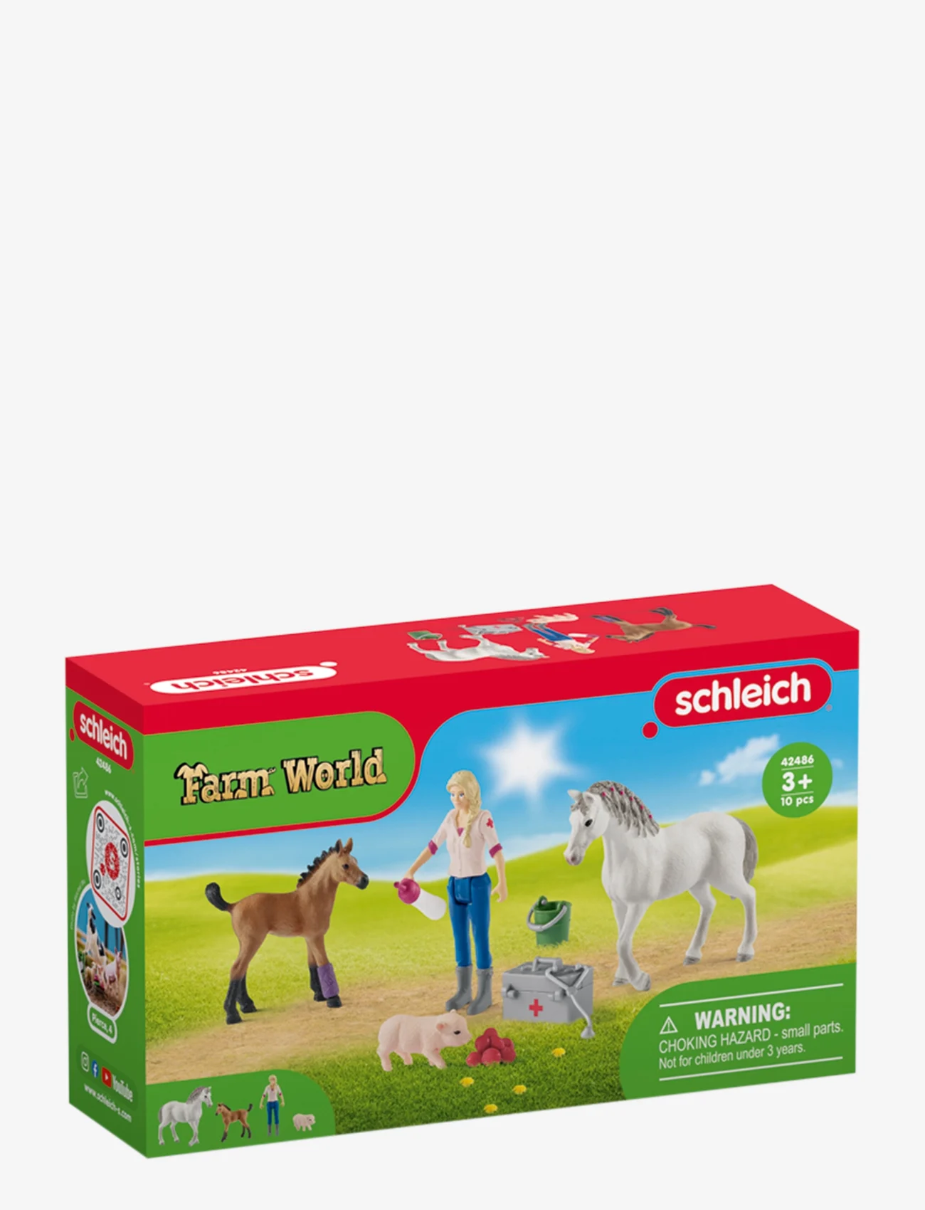 Schleich - Schleich Vet visiting mare and foal - legesæt - multi - 1