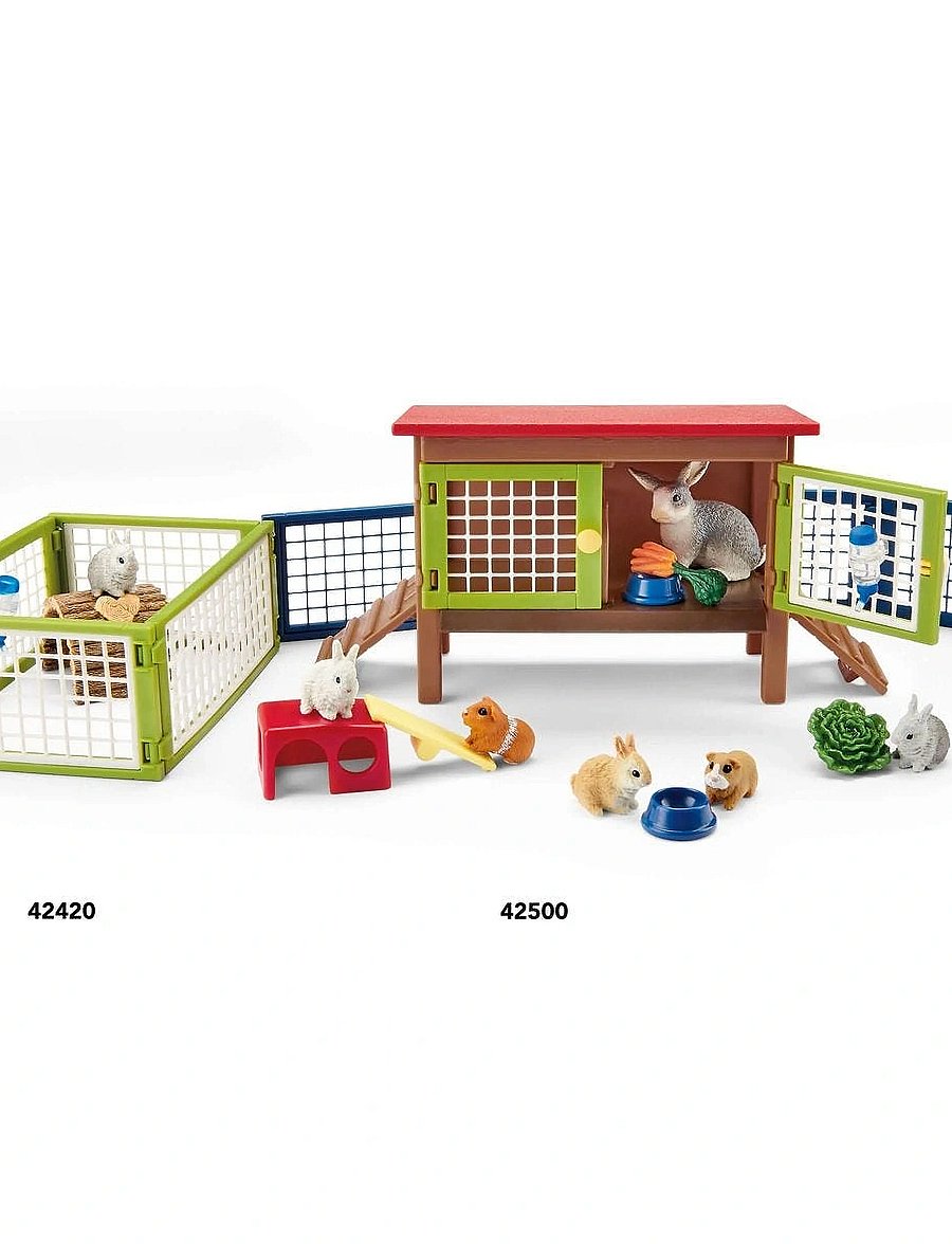 Schleich - Schleich Rabbit and Guinea Pig Hutch - leikfangasett - multi - 0