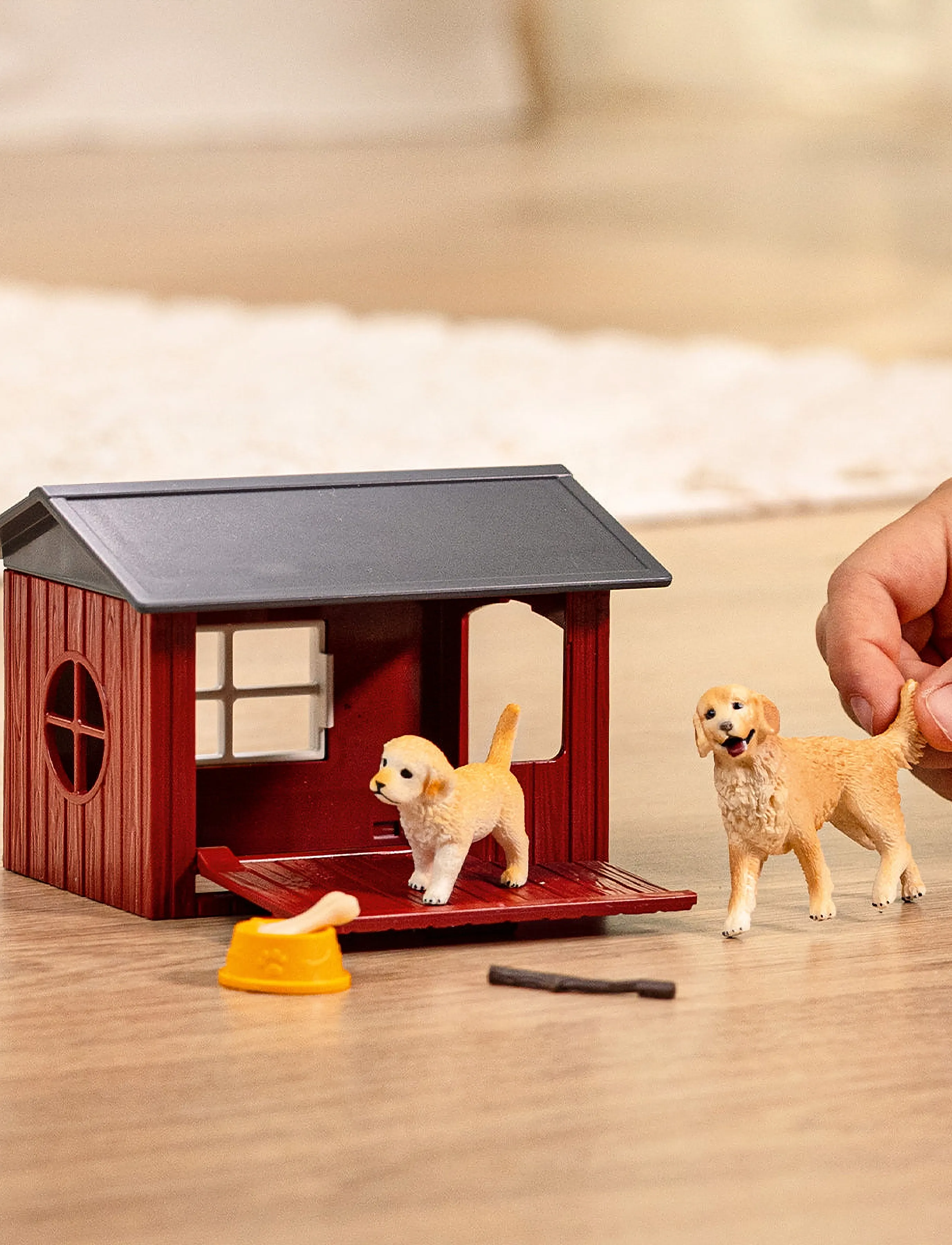 Schleich Dog Kennel With 2 Golden Retrievers, Børn, Play Sæt, Multi/mønstret, Str: ONE SIZE