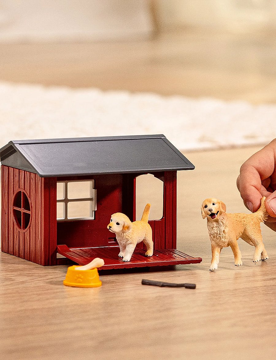 Schleich - Schleich Dog kennel with 2 golden retrievers - leikfangasett - muti - 0