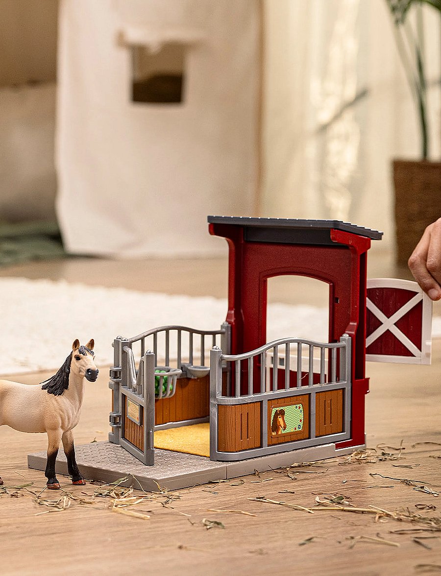 Schleich - Schleich Ponybox with mustang mare - lekset - muti - 0