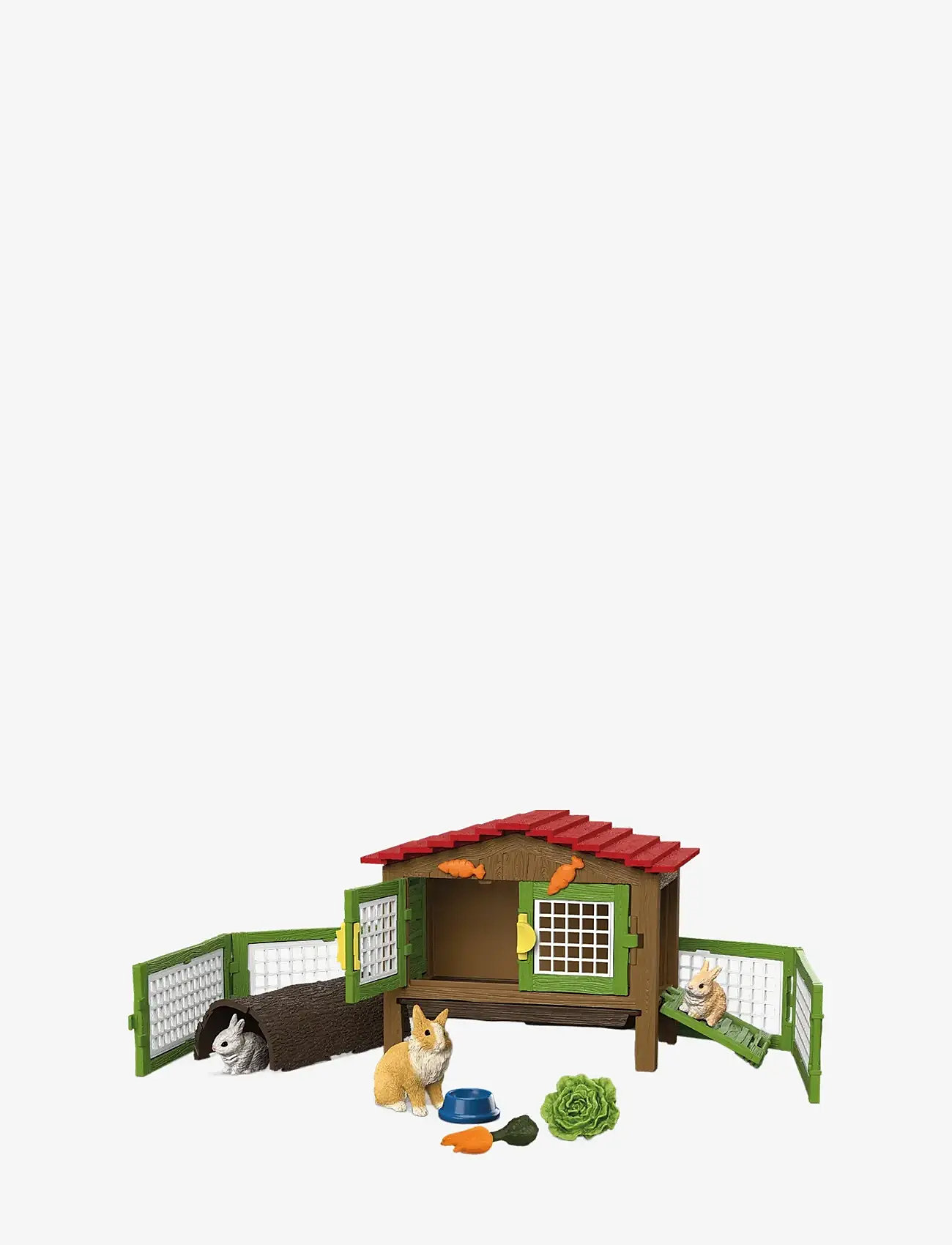 Schleich - Schleich Rabbit hutch with 3 rabbits - legesæt - muti - 1