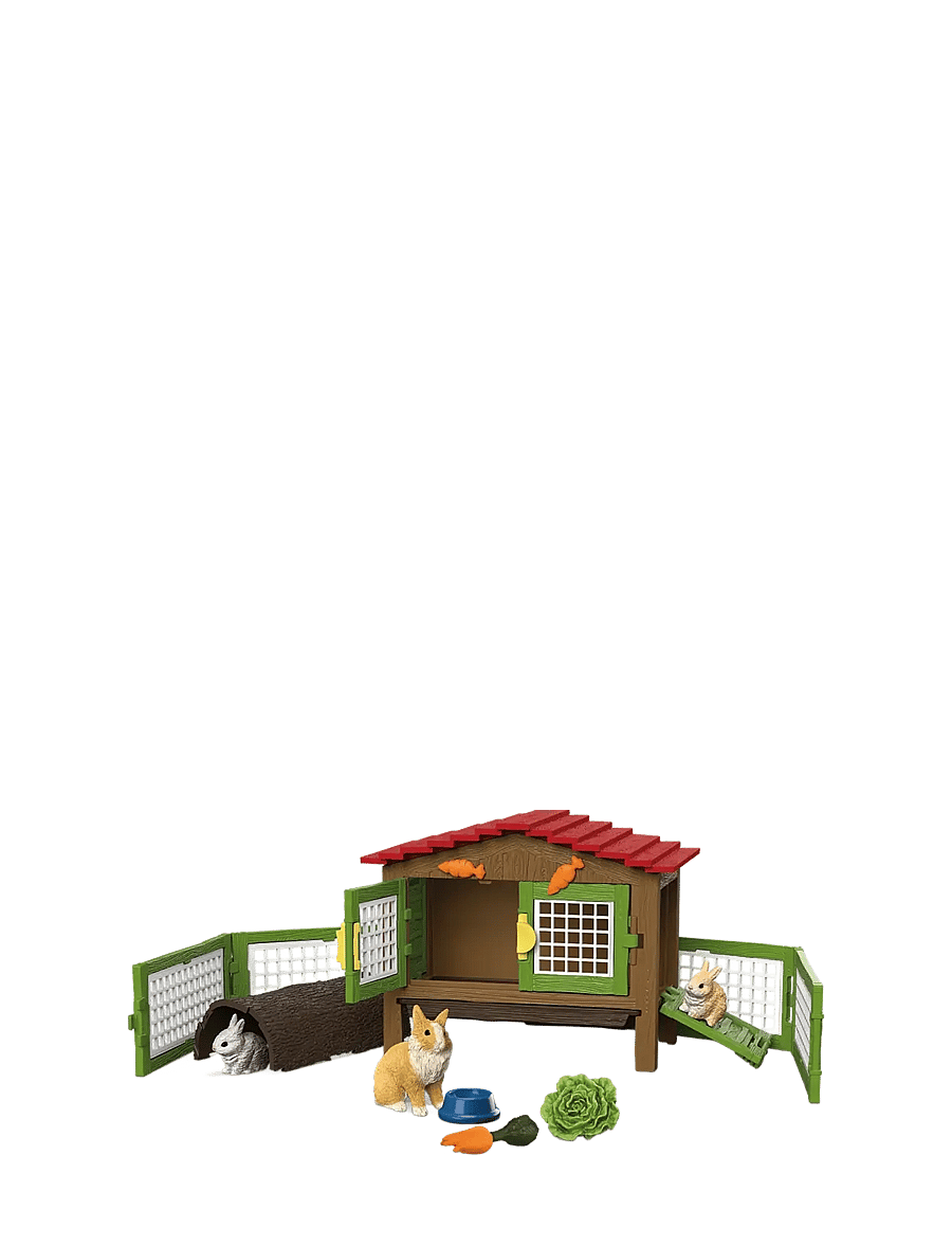 Schleich - Schleich Rabbit hutch with 3 rabbits - lekset - muti - 1