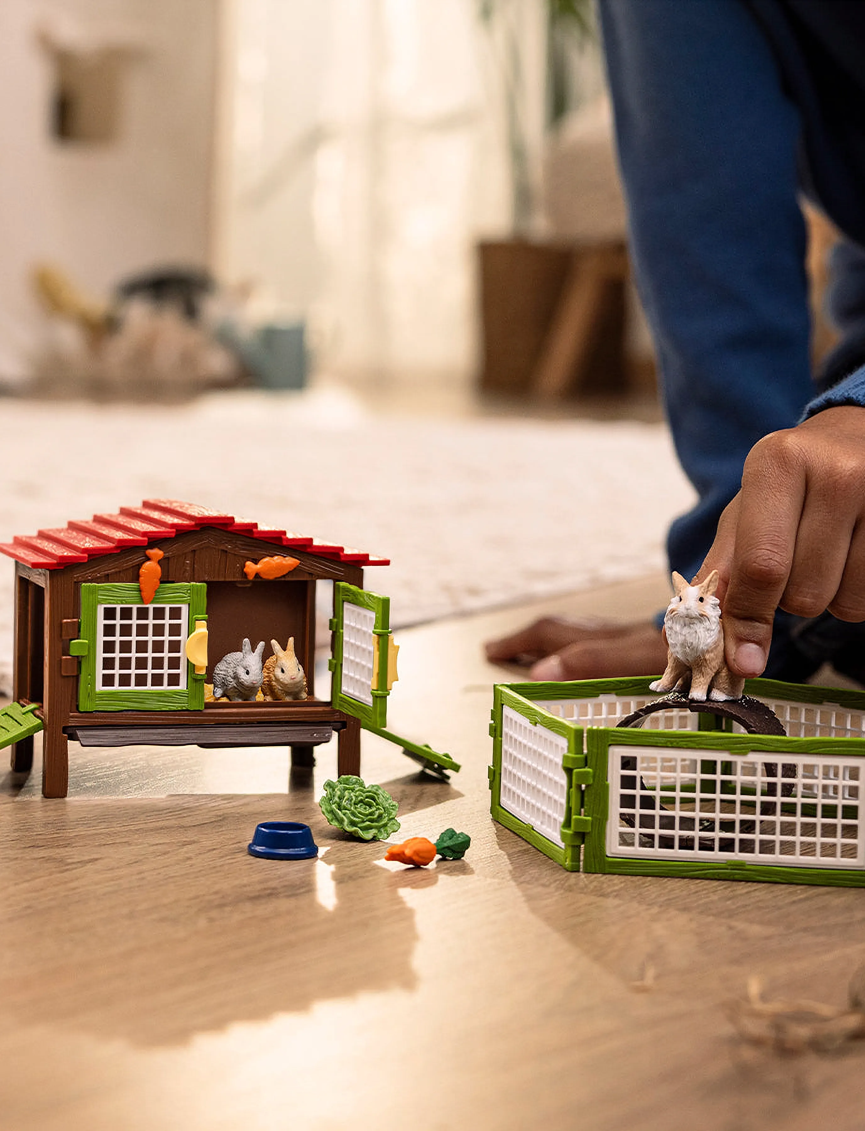 Schleich Schleich Rabbit Hutch With 3 Rabbits, One Size, Multi/patterned, Legesæt Og Actionfigurer > Legesæt, Børn