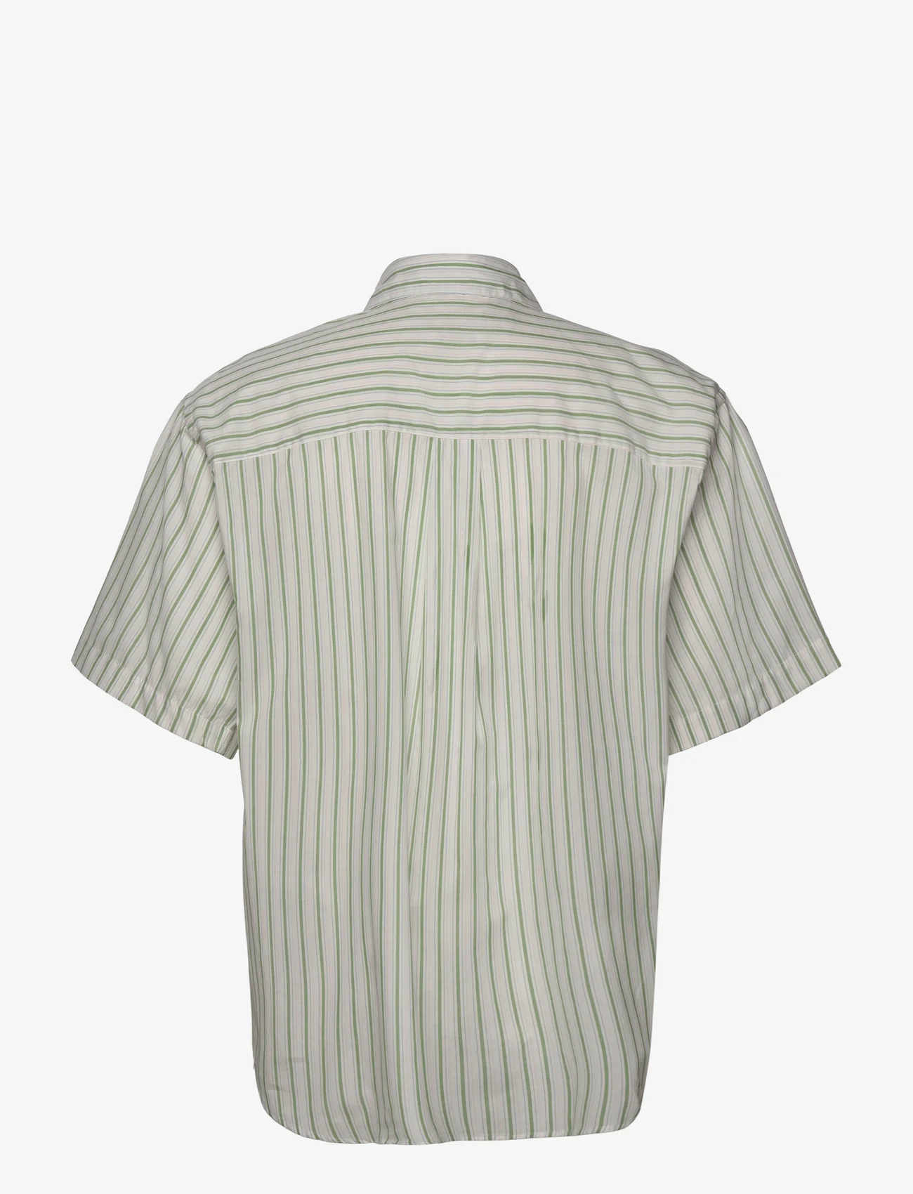 Schnayderman's - SHIRT OVERSIZED SS STRIPE - short-sleeved shirts - white, green and pink - 1
