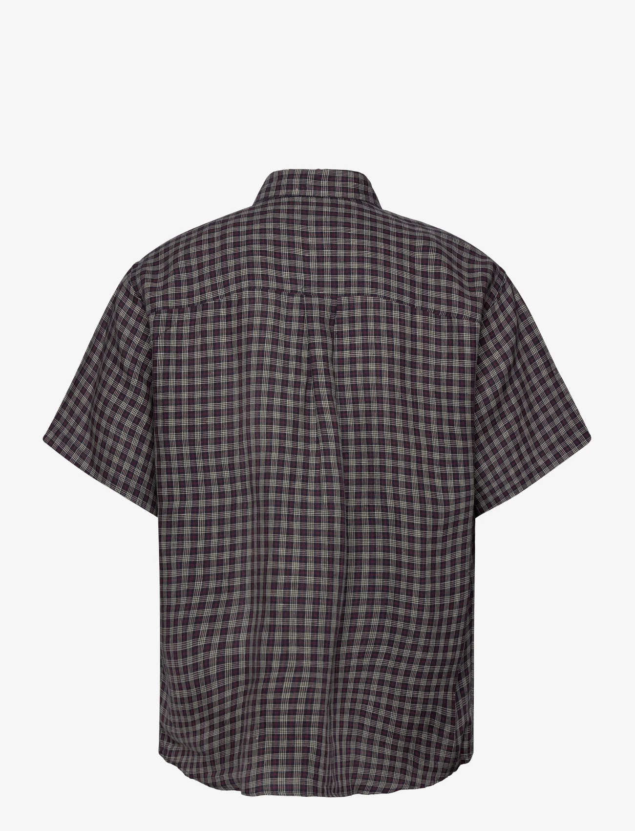 Schnayderman's - SHIRT OVERSIZED SS LINEN CHECK - checkered shirts - red, navy and cream - 1