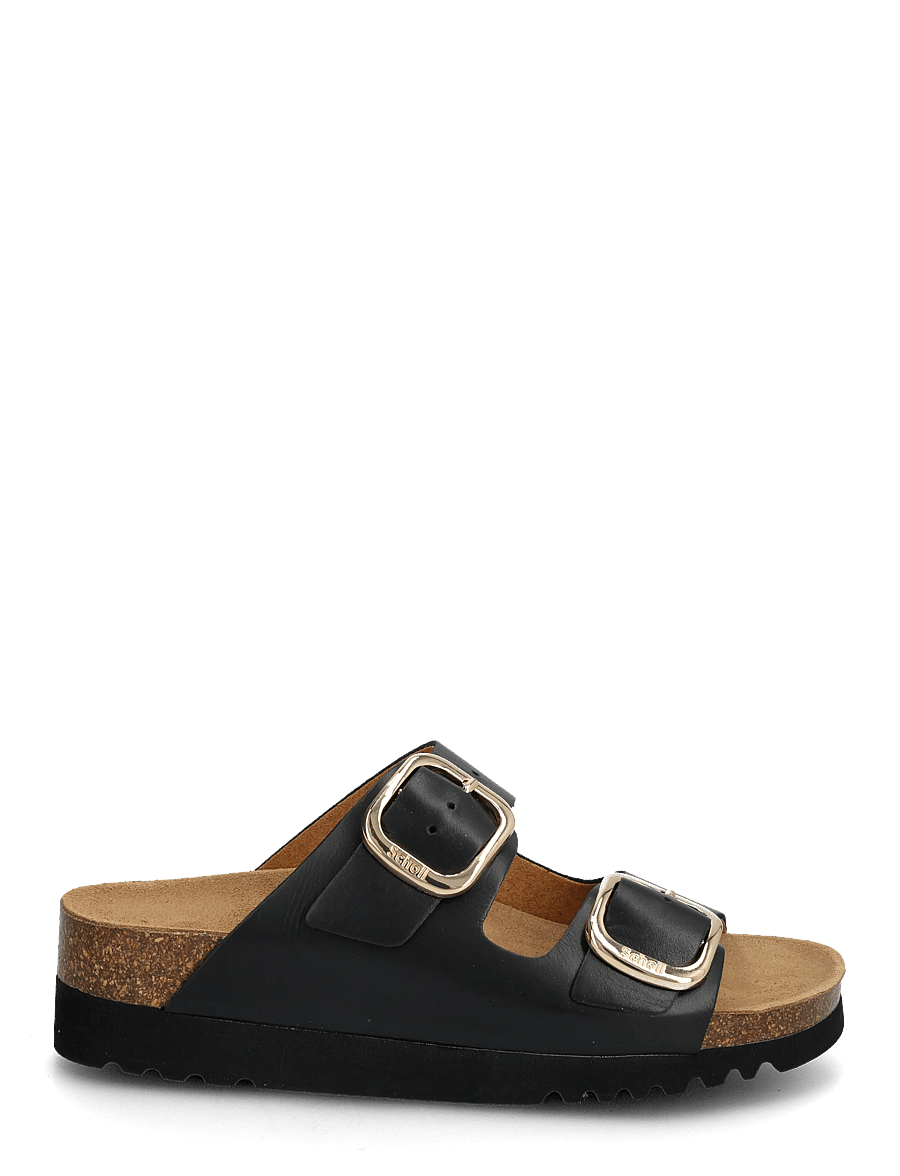 Scholl - ILARY 2 STRAPS WG AD - flade sandaler - black - 1