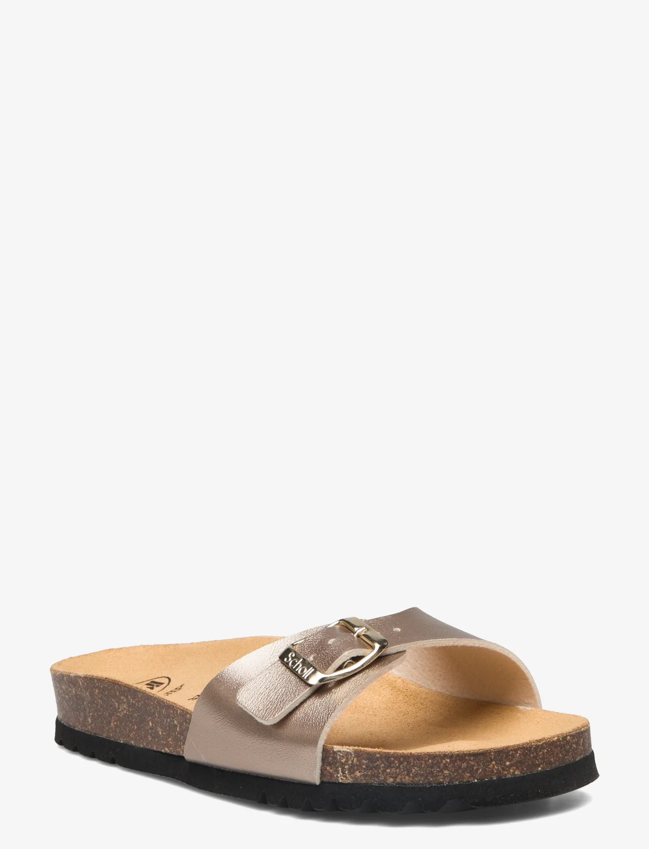 Scholl - SL ESTELLE LAMINATED TAUPE - flat sandals - taupe - 0