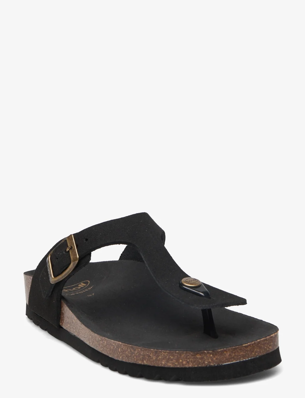 Black suede flip flops sales