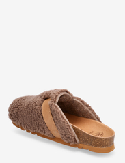 Scholl - SL FAE OVAL SYNT FUR BROWN - flade mules - brown - 2