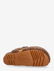 Scholl - SL FAE OVAL SYNT FUR BROWN - buty z odkrytą piętą na płaskim obcasie - brown - 4
