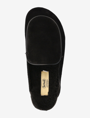 Scholl - SL FAE PIPING SUEDE BLACK - buty z odkrytą piętą na płaskim obcasie - black - 3