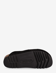 Scholl - SL FAE PIPING SUEDE BLACK - plakanās mules tipa kurpes - black - 4