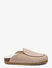 Scholl - SL FAE PIPING SUEDE TAUPE - plakanās mules tipa kurpes - taupe - 1